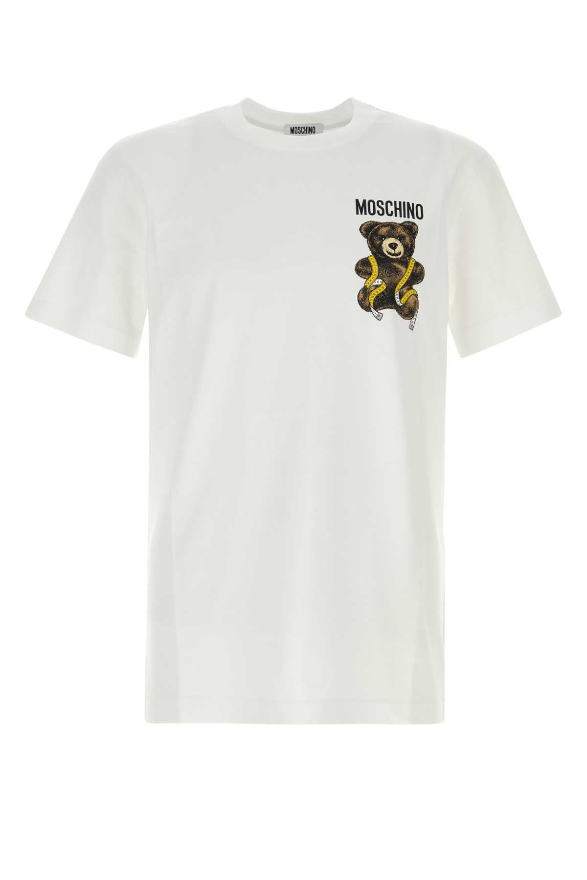 Moschino Men White Cotton T-Shirt MOSCHINO