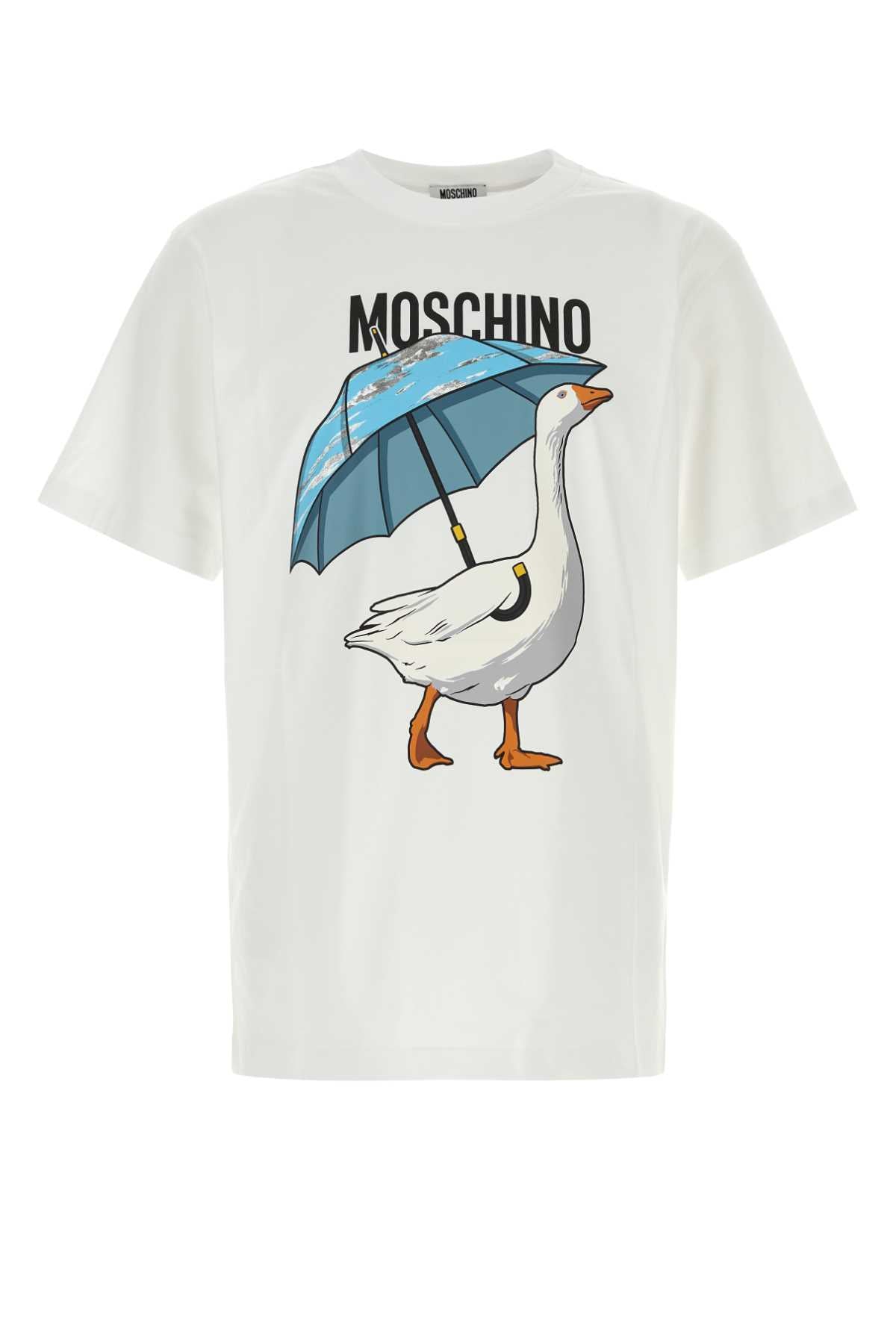 Moschino Men White Cotton T-Shirt MOSCHINO