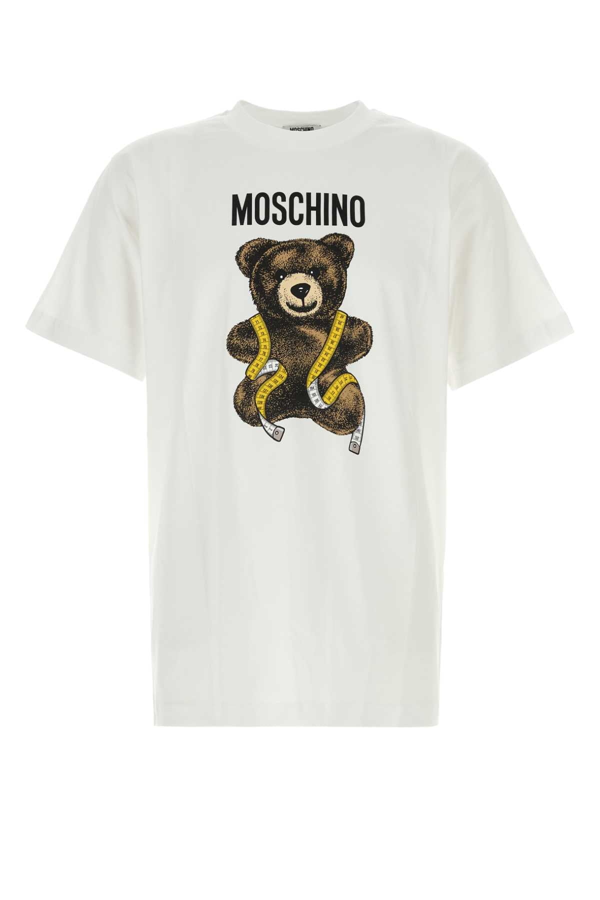 Moschino Men White Cotton T-Shirt MOSCHINO