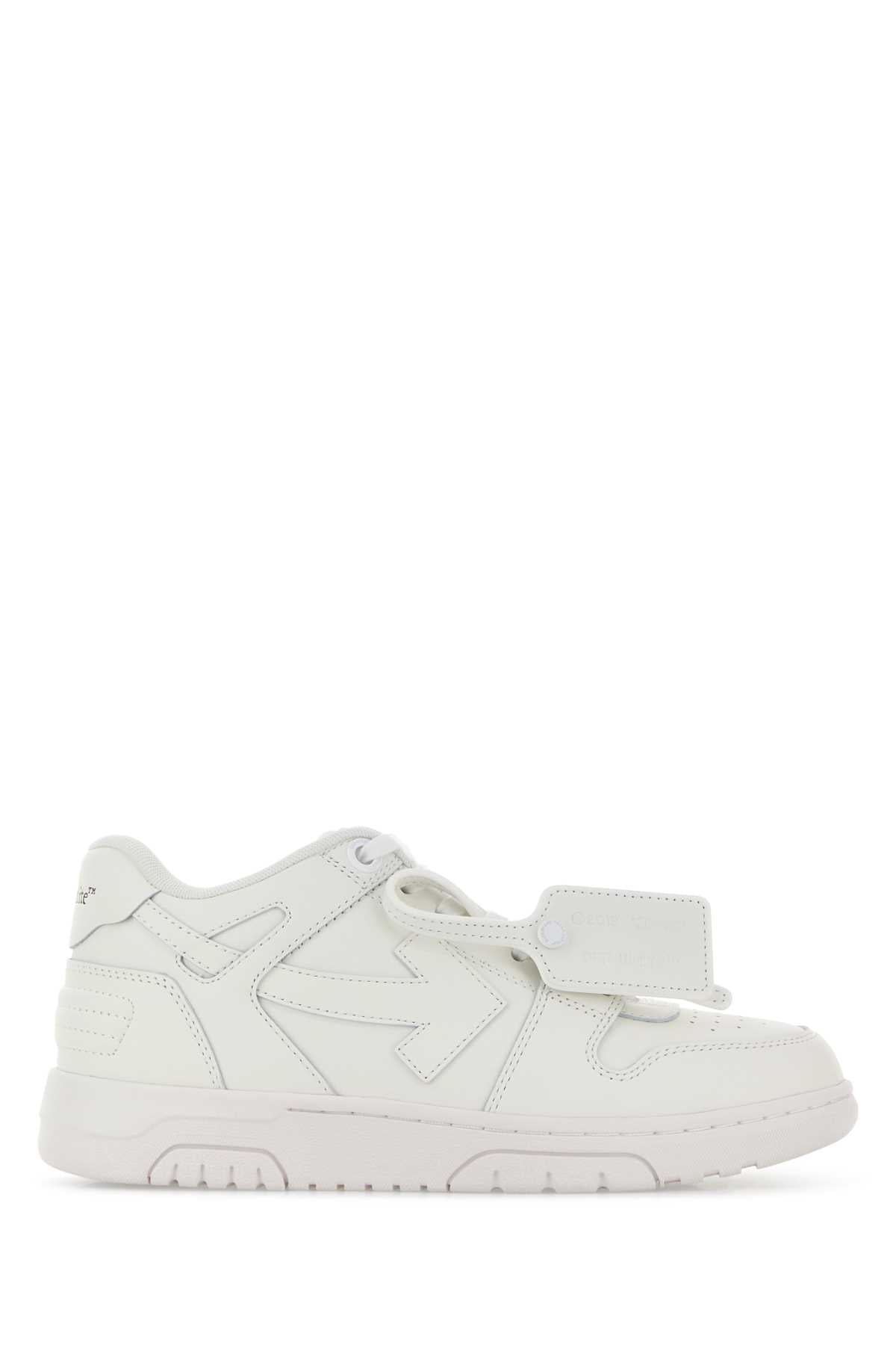 Off White Women White Leather Out Of Office Sneakers OFF-WHITE