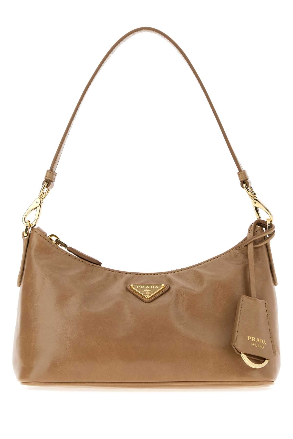 Prada Women Beige Leather Handbag PRADA