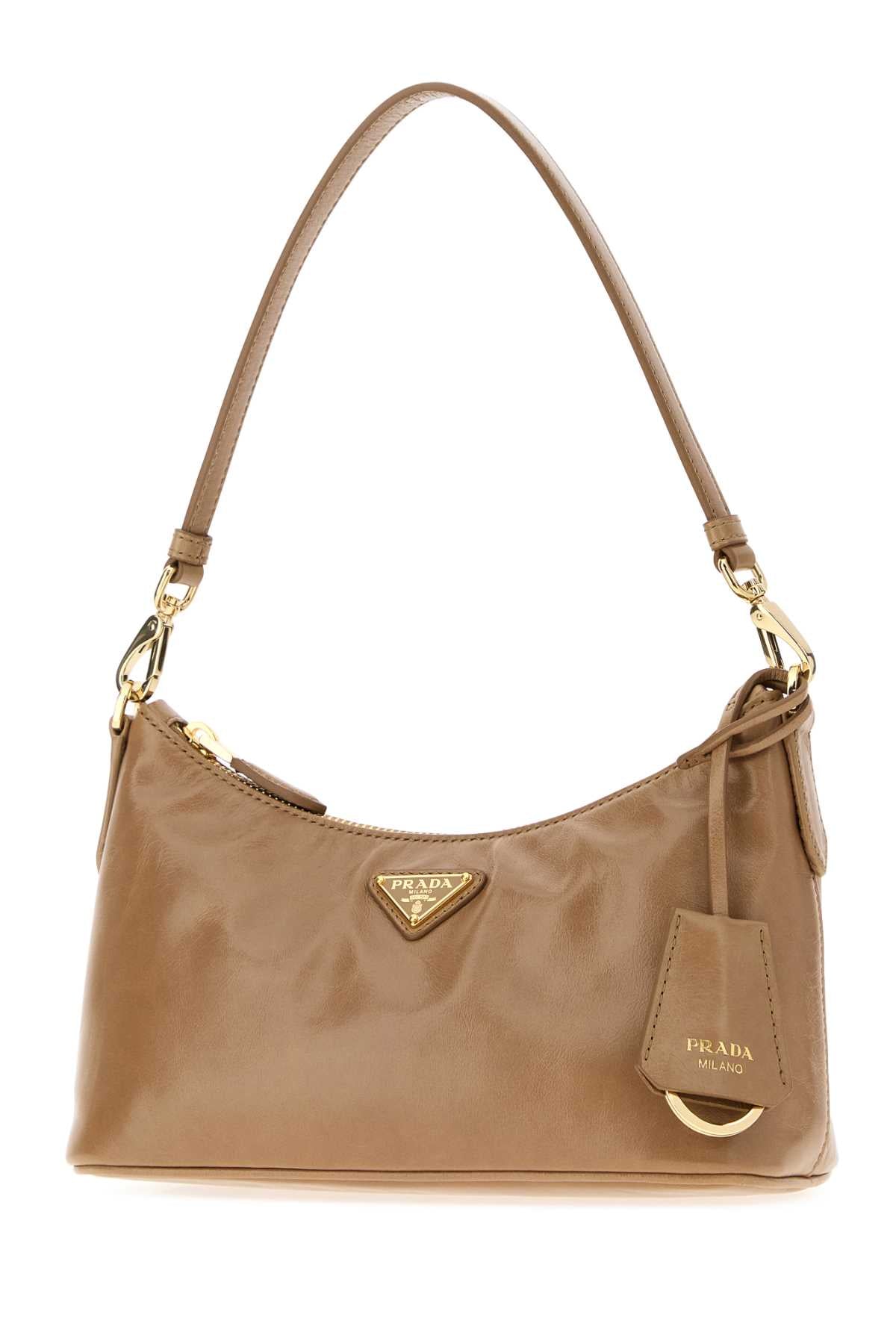 Prada Women Beige Leather Handbag PRADA