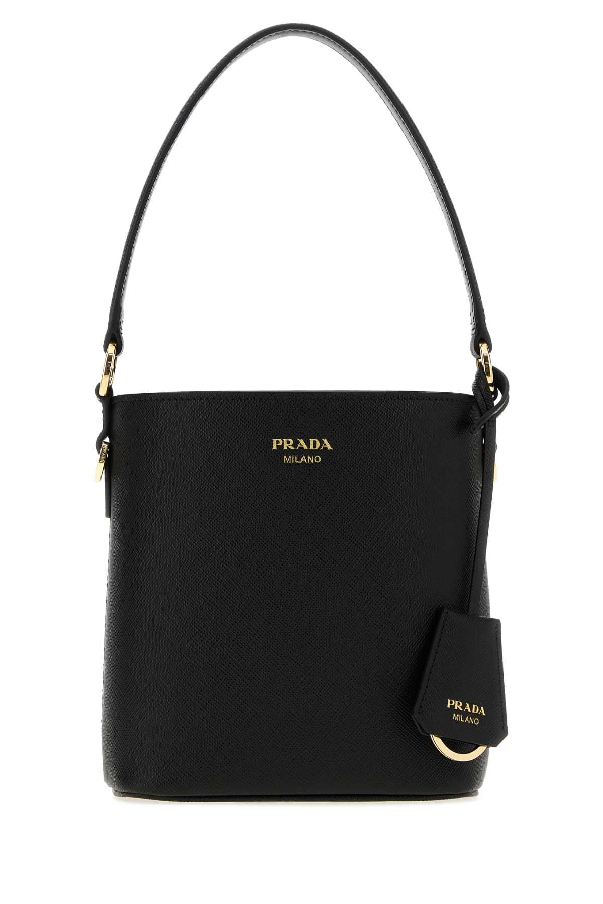 Prada Women Black Leather Bucket Bag PRADA
