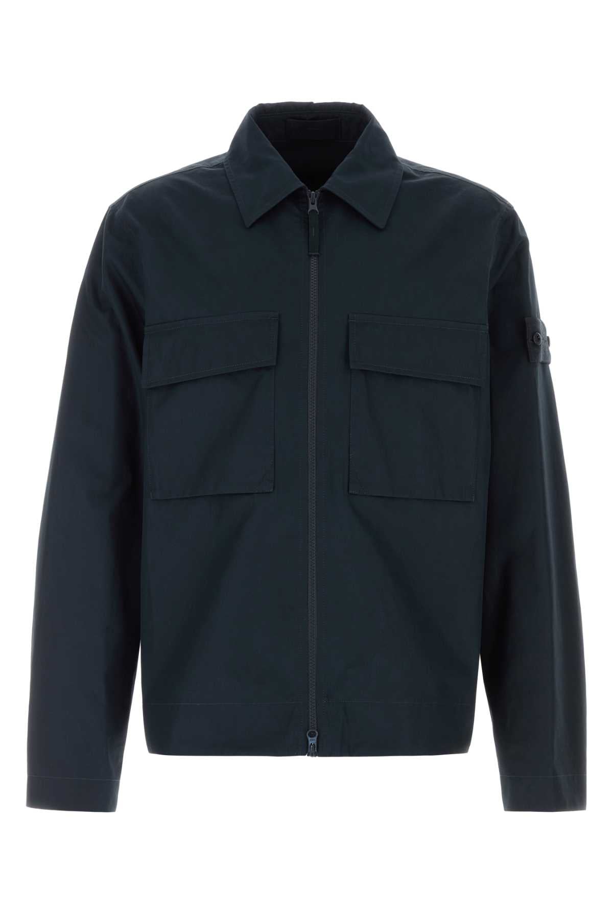 Stone Island Men Midnight Blue Canvas Jacket STONE ISLAND