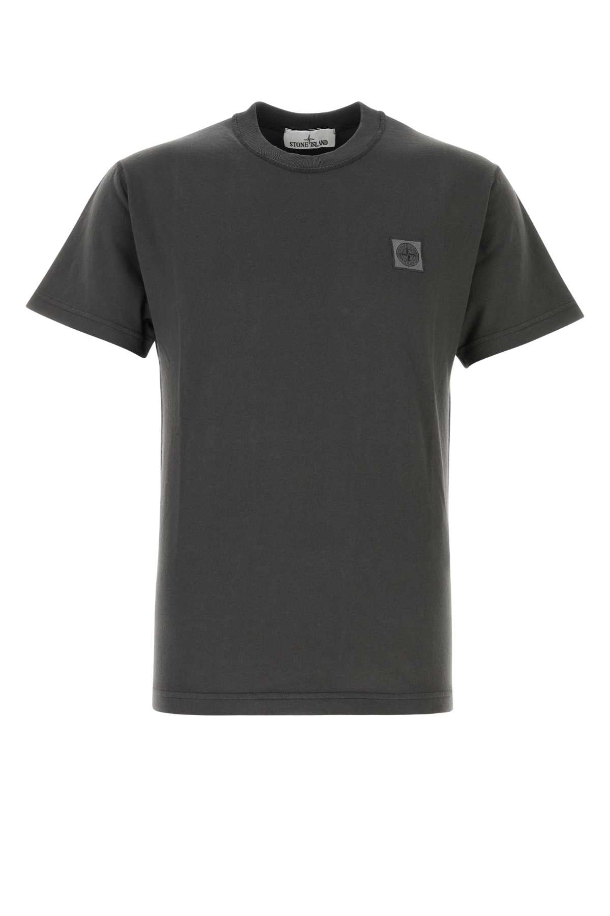 Stone Island Men Charcoal Cotton T-Shirt STONE ISLAND