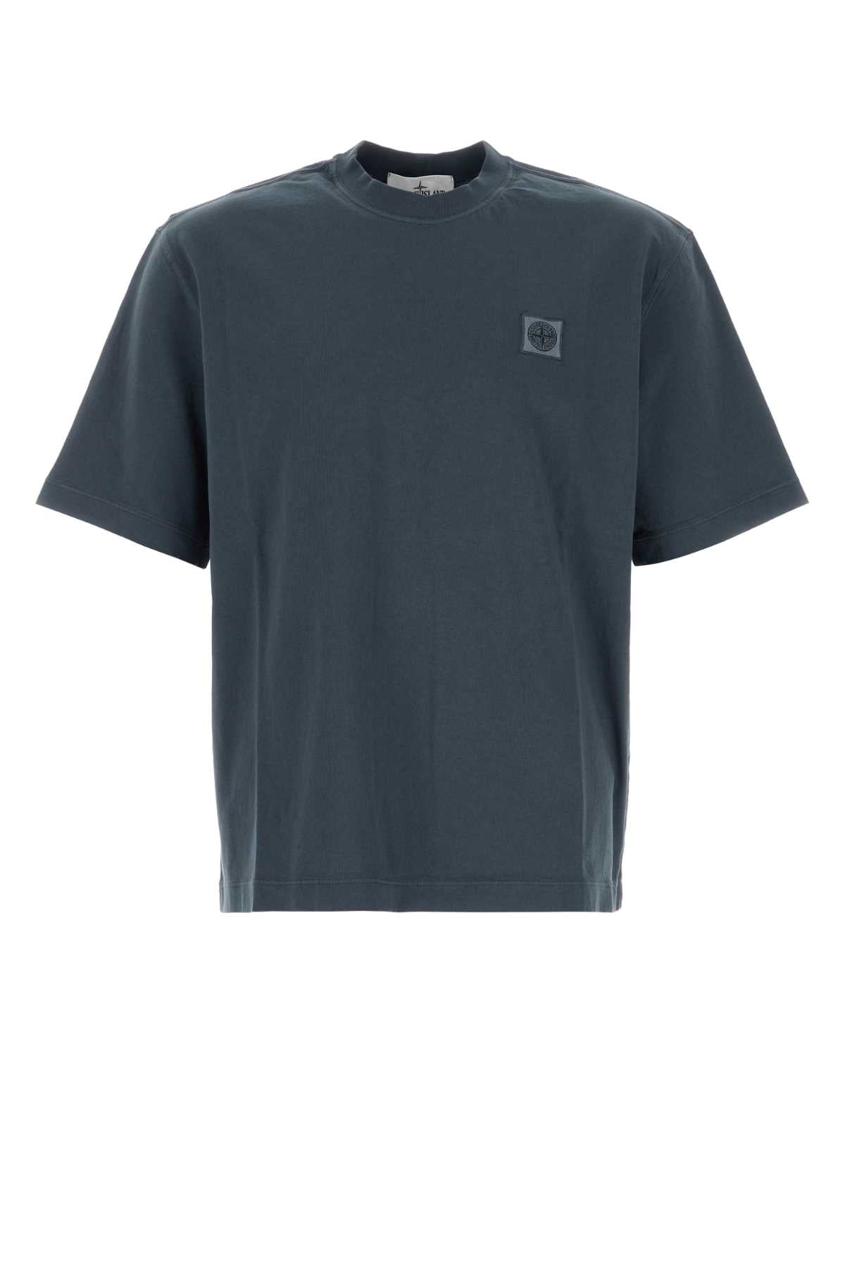 Stone Island Men Air Force Blue Cotton T-Shirt STONE ISLAND