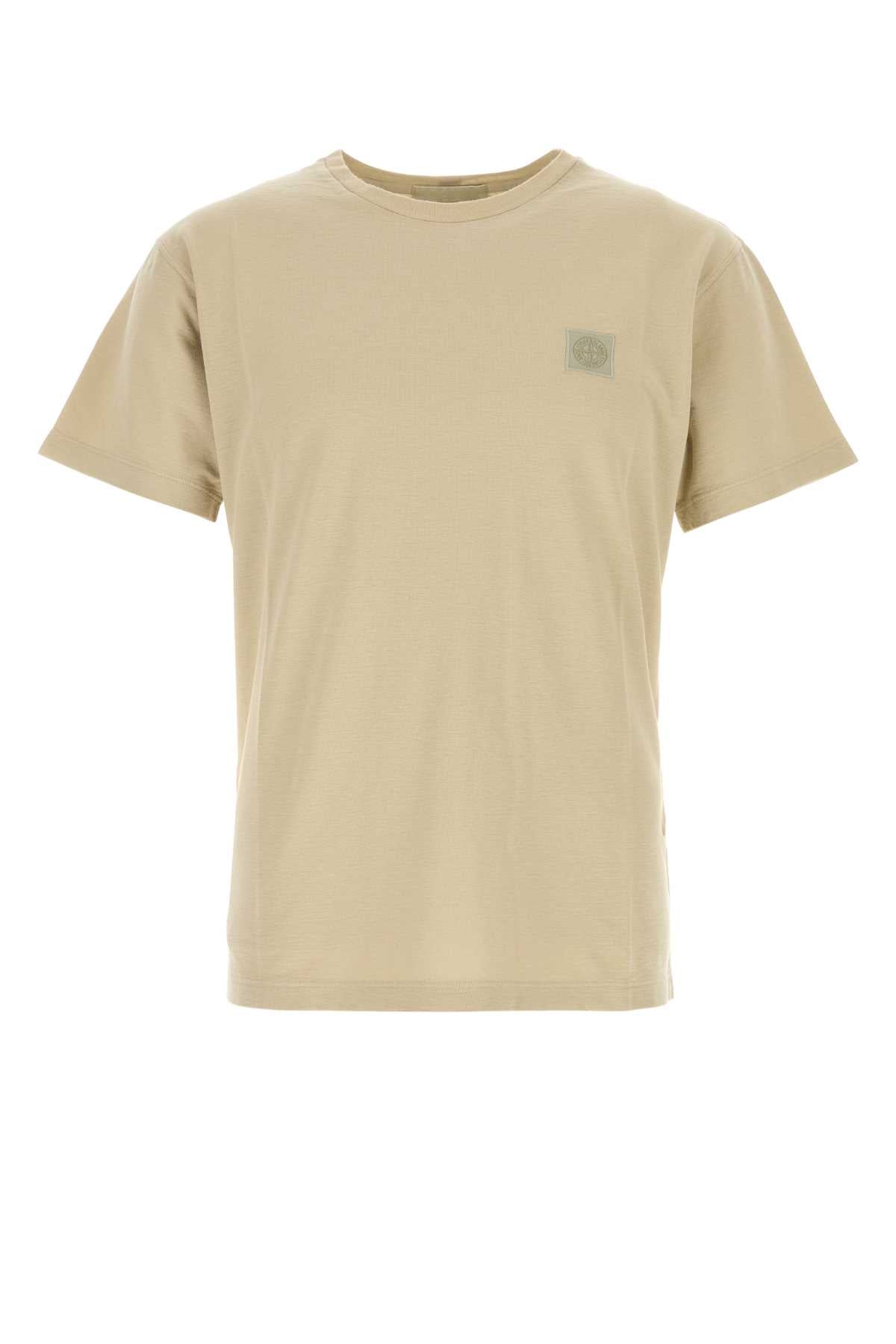 Stone Island Men Beige Cotton T-Shirt STONE ISLAND