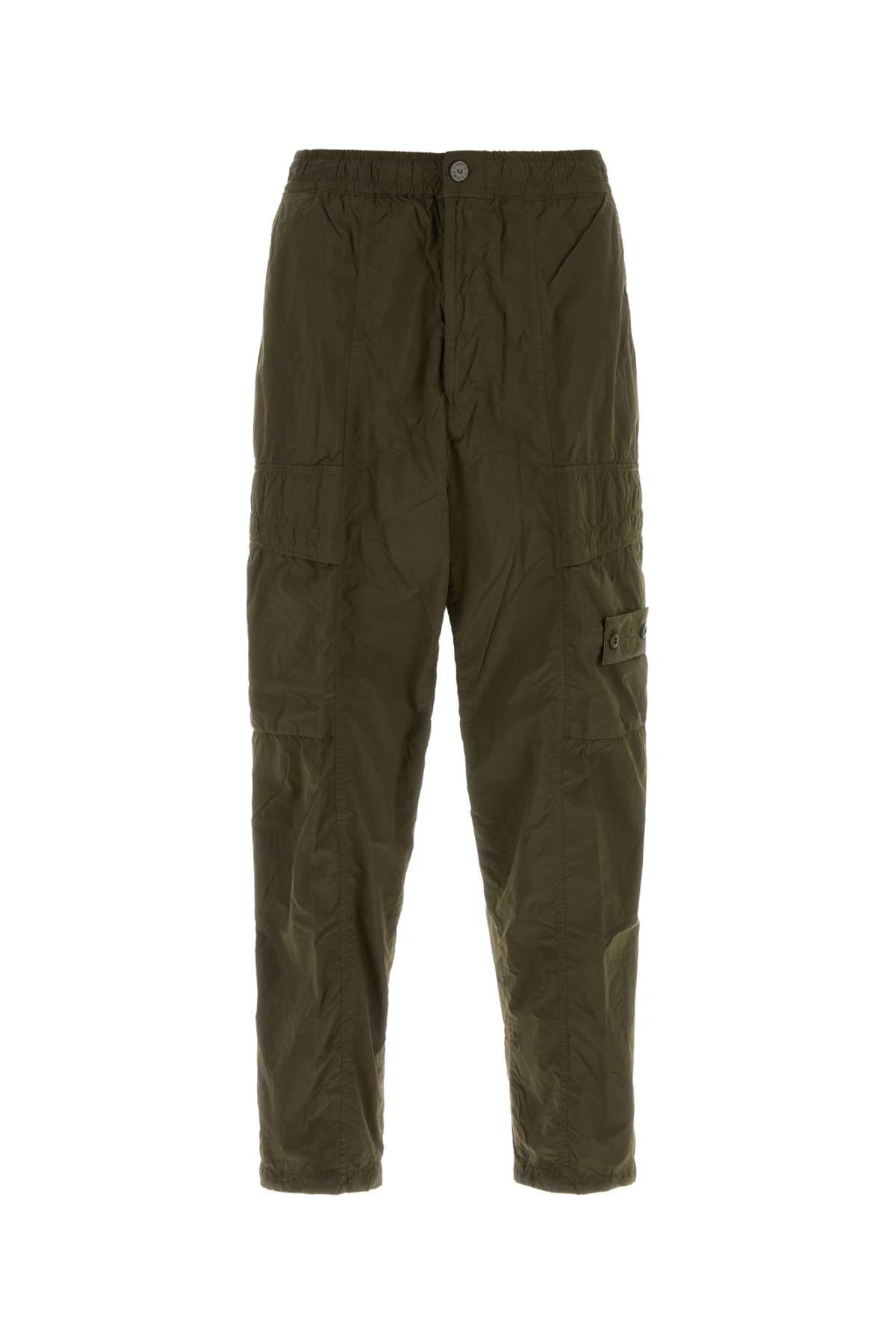 Stone Island Men Olive Green Nylon Cargo Pant STONE ISLAND