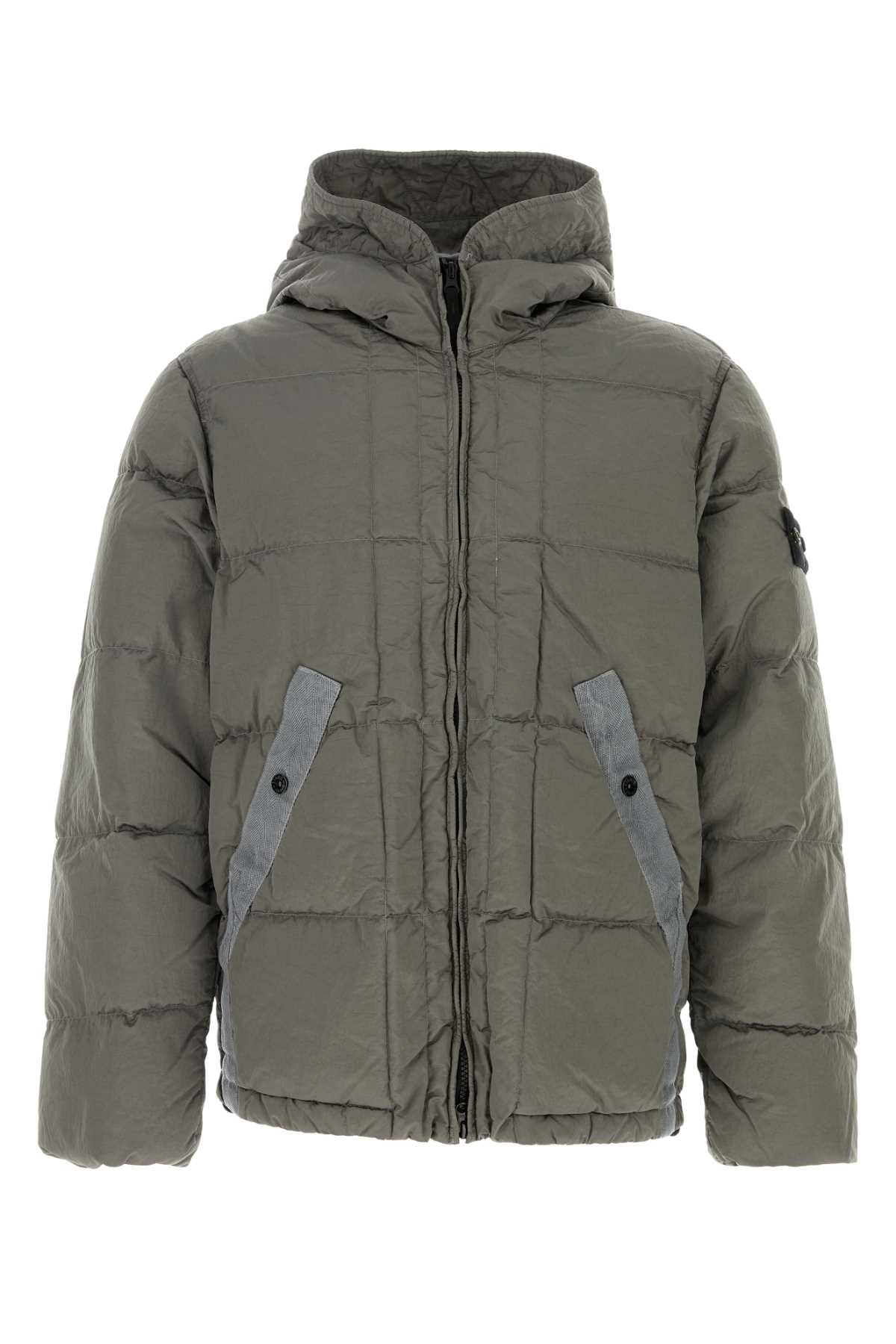Stone Island Men Grey Nylon Down Jacket STONE ISLAND