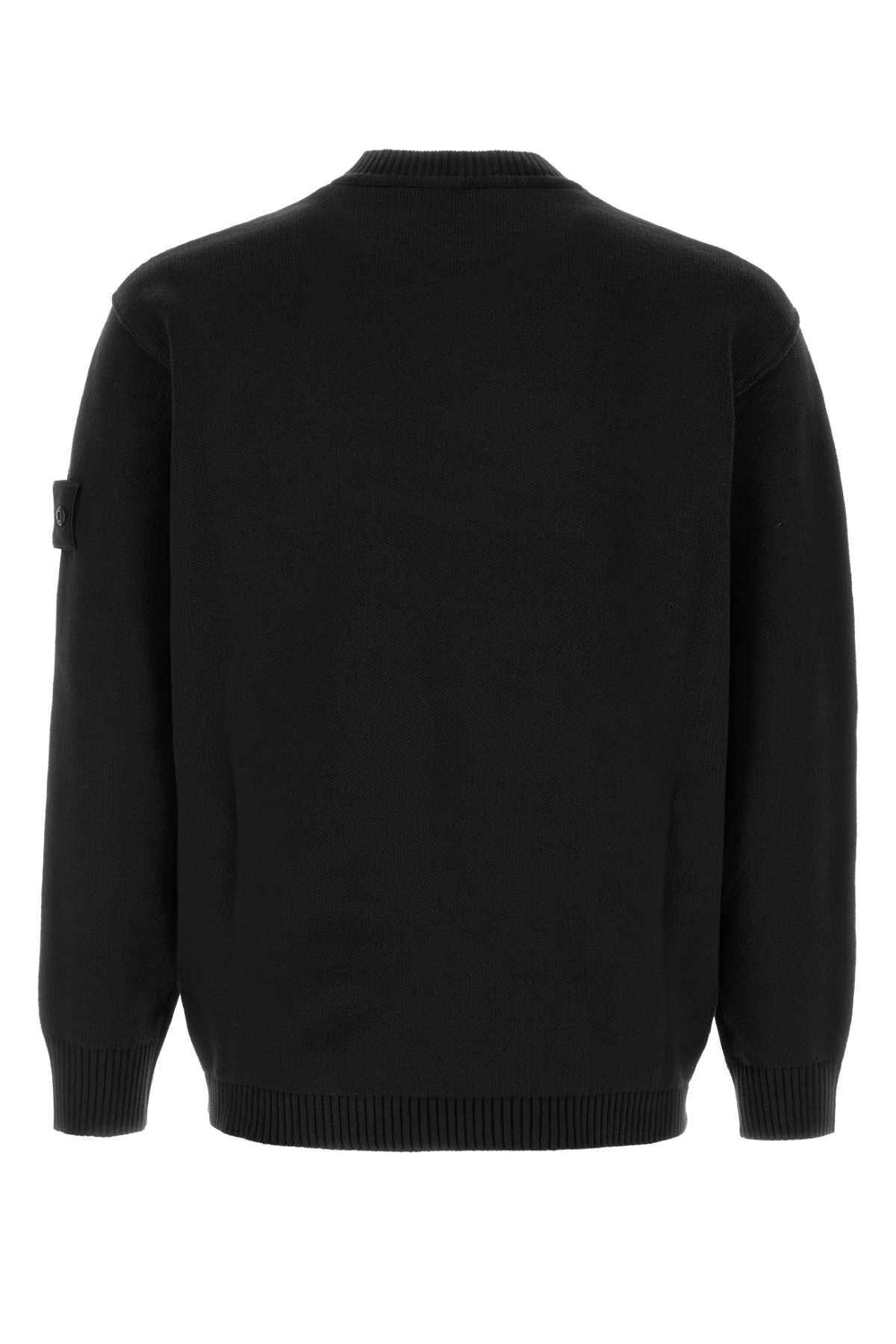 Stone Island Men Black Stretch Cotton Sweater STONE ISLAND