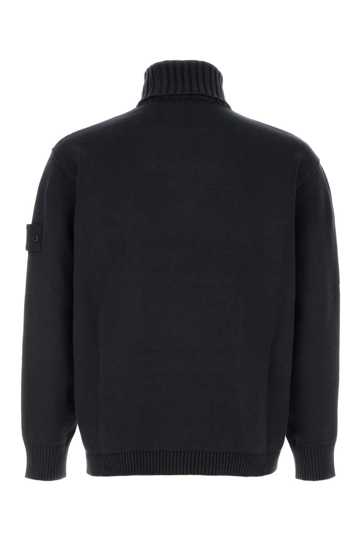 Stone Island Men Midnight Blue Stretch Cotton Sweater STONE ISLAND