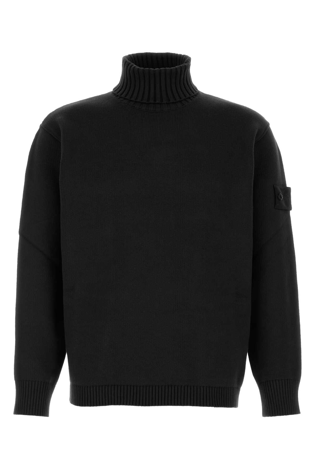 Stone Island Men Black Stretch Cotton Sweater STONE ISLAND