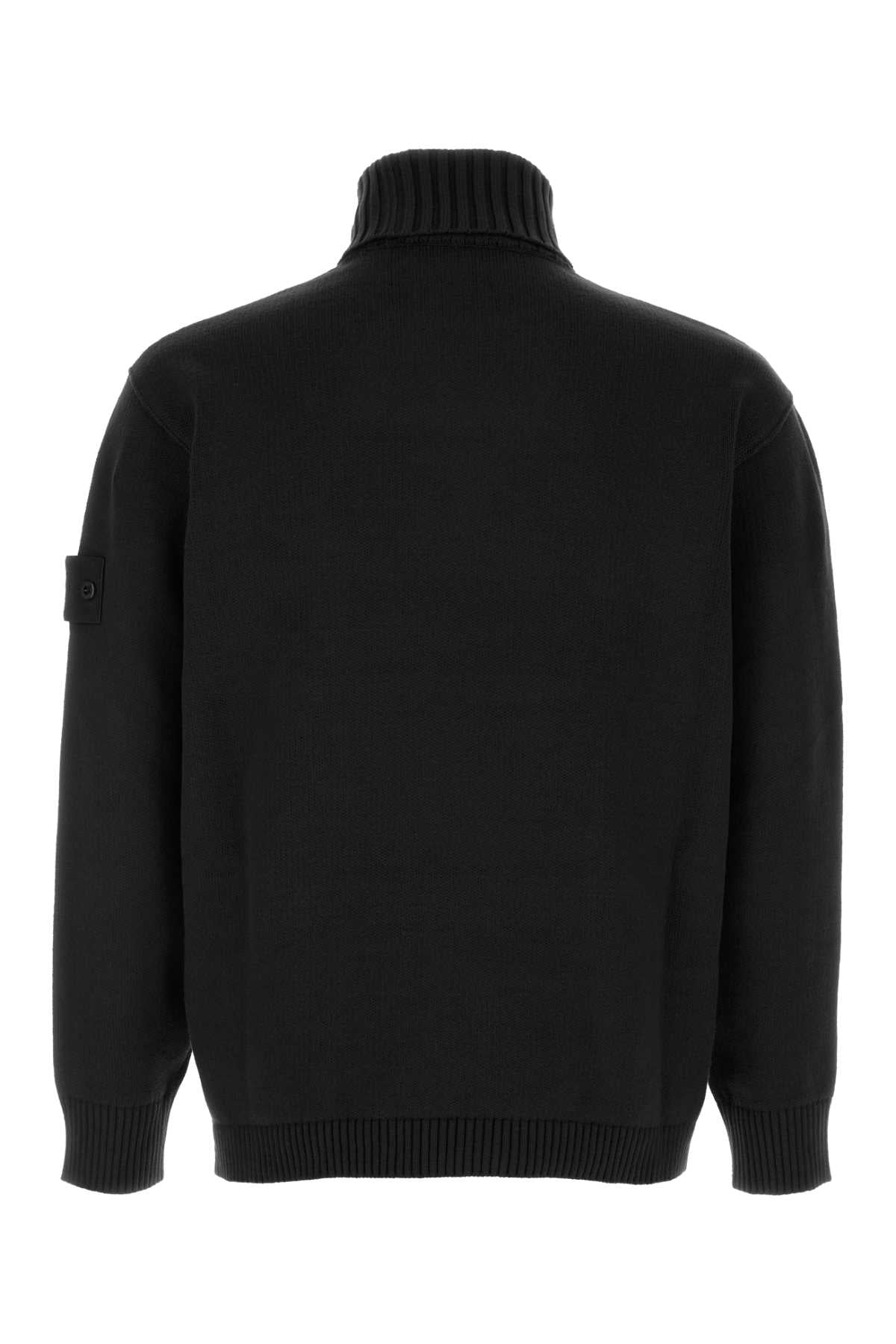 Stone Island Men Black Stretch Cotton Sweater STONE ISLAND