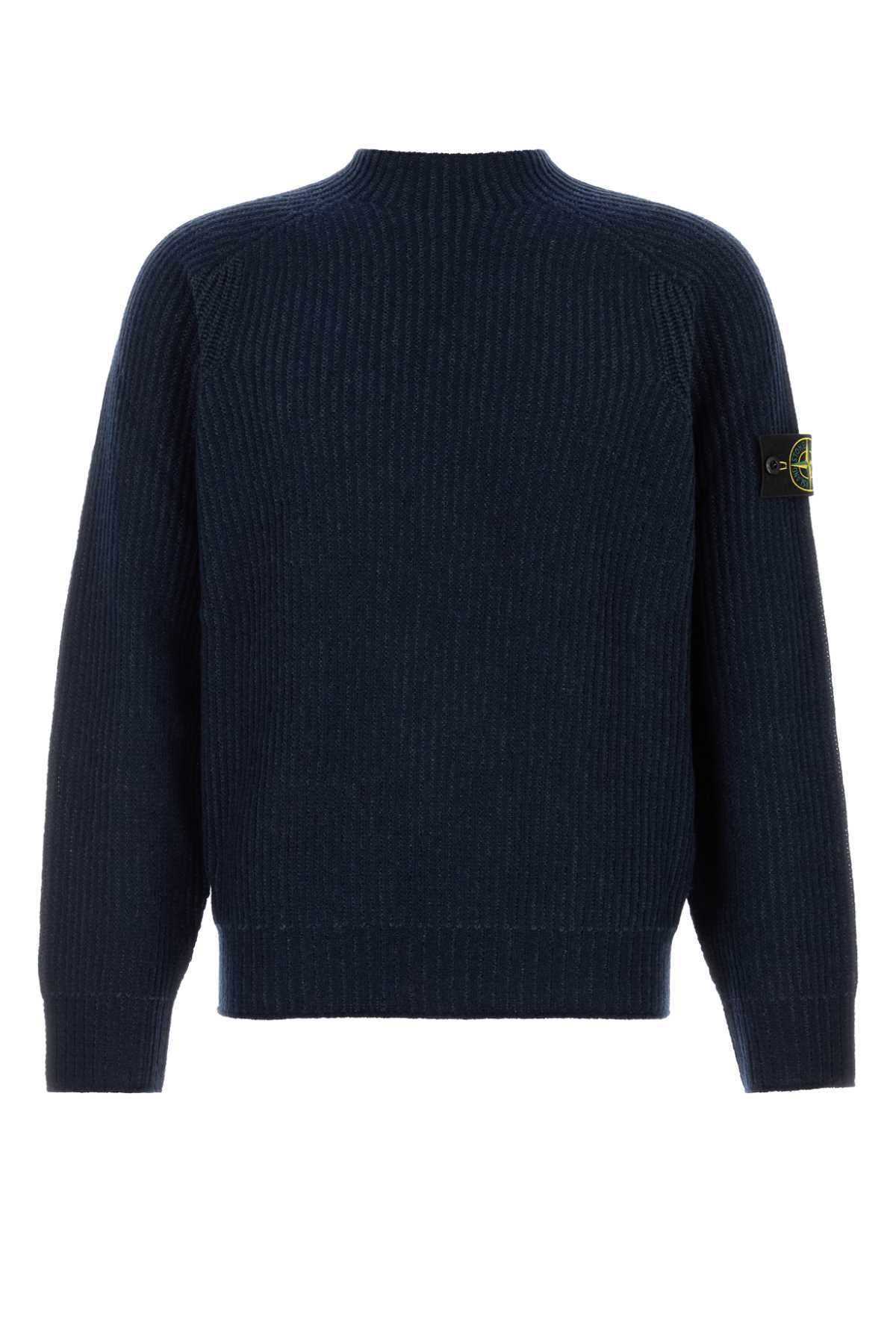 Stone Island Men Midnight Blue Cashmere Blend Sweater STONE ISLAND