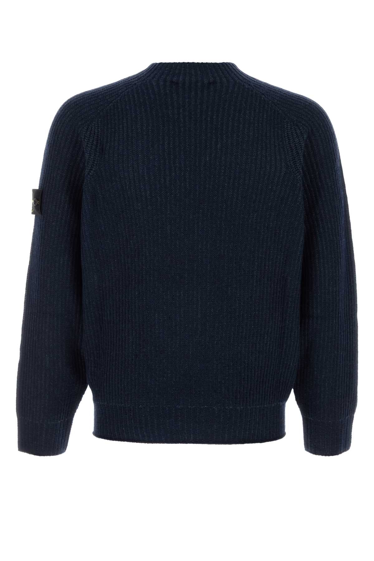 Stone Island Men Midnight Blue Cashmere Blend Sweater STONE ISLAND