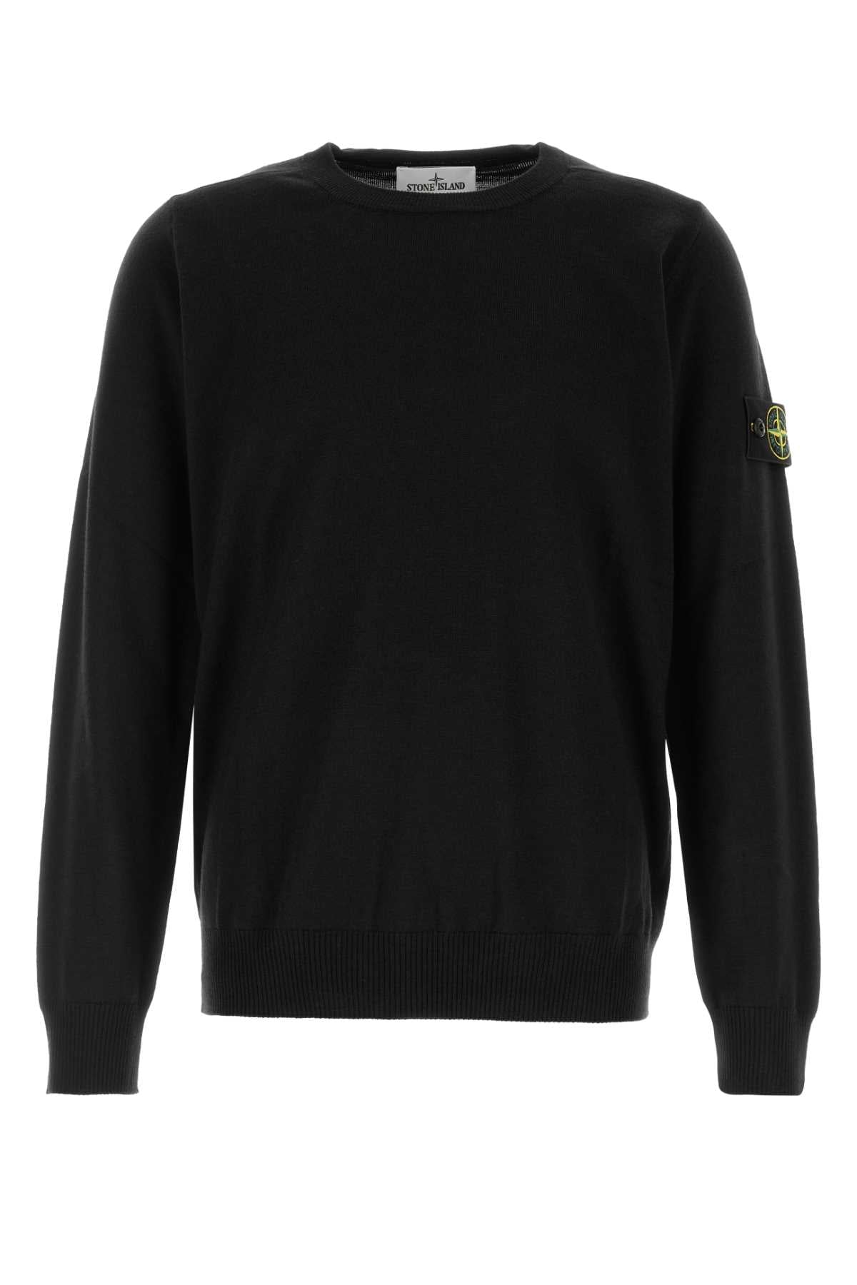 Stone Island Men Black Wool Sweater STONE ISLAND