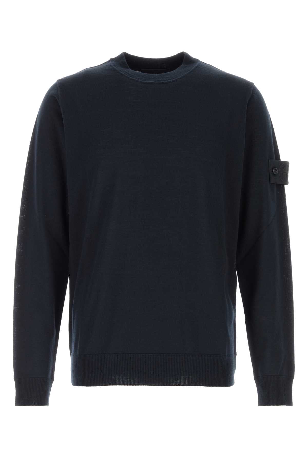 Stone Island Men Midnight Blue Wool Sweater STONE ISLAND