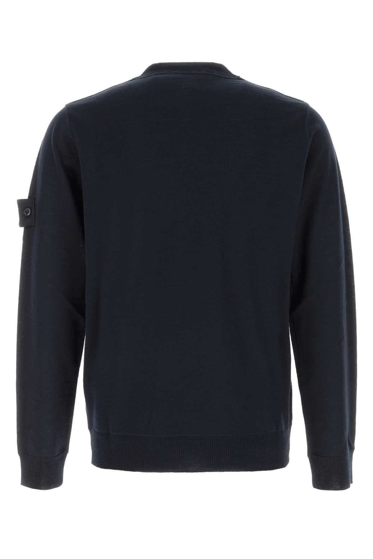 Stone Island Men Midnight Blue Wool Sweater STONE ISLAND