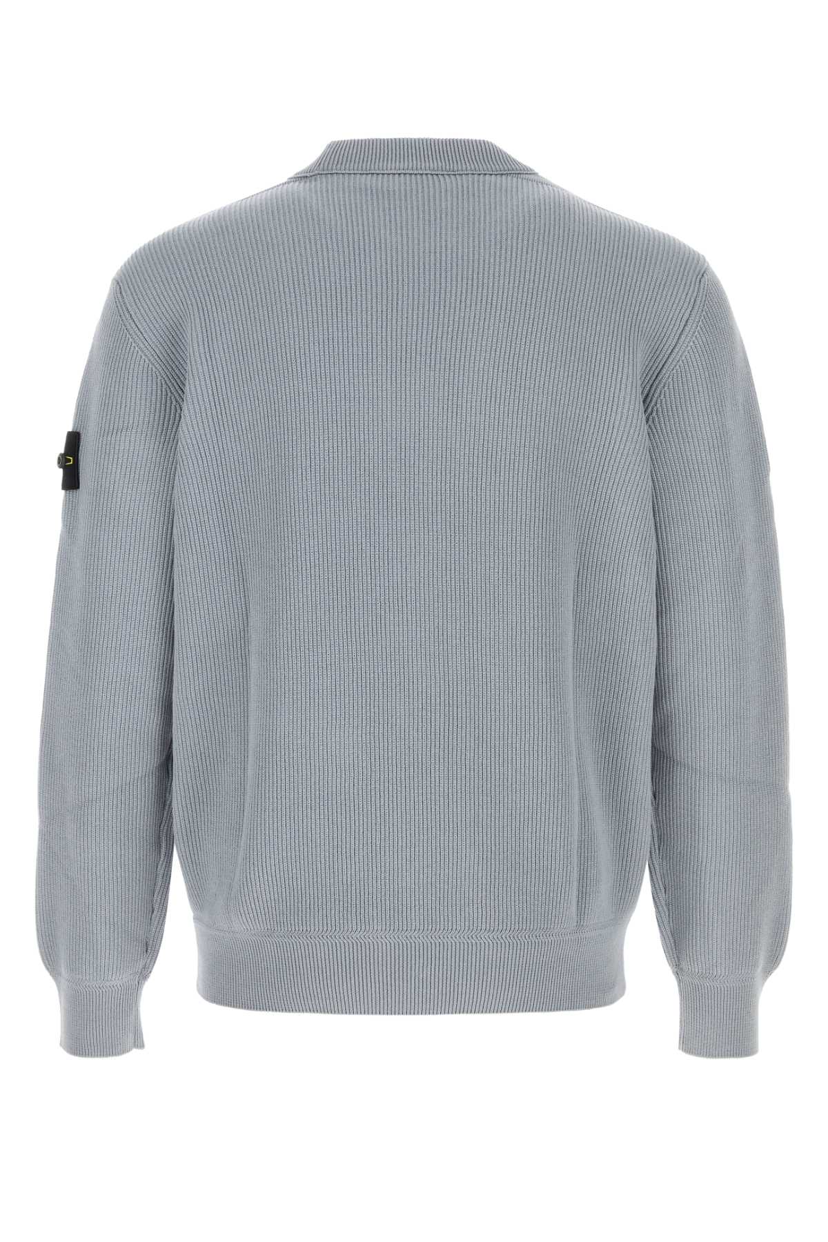Stone Island Men Powder Blue Cotton Sweater STONE ISLAND