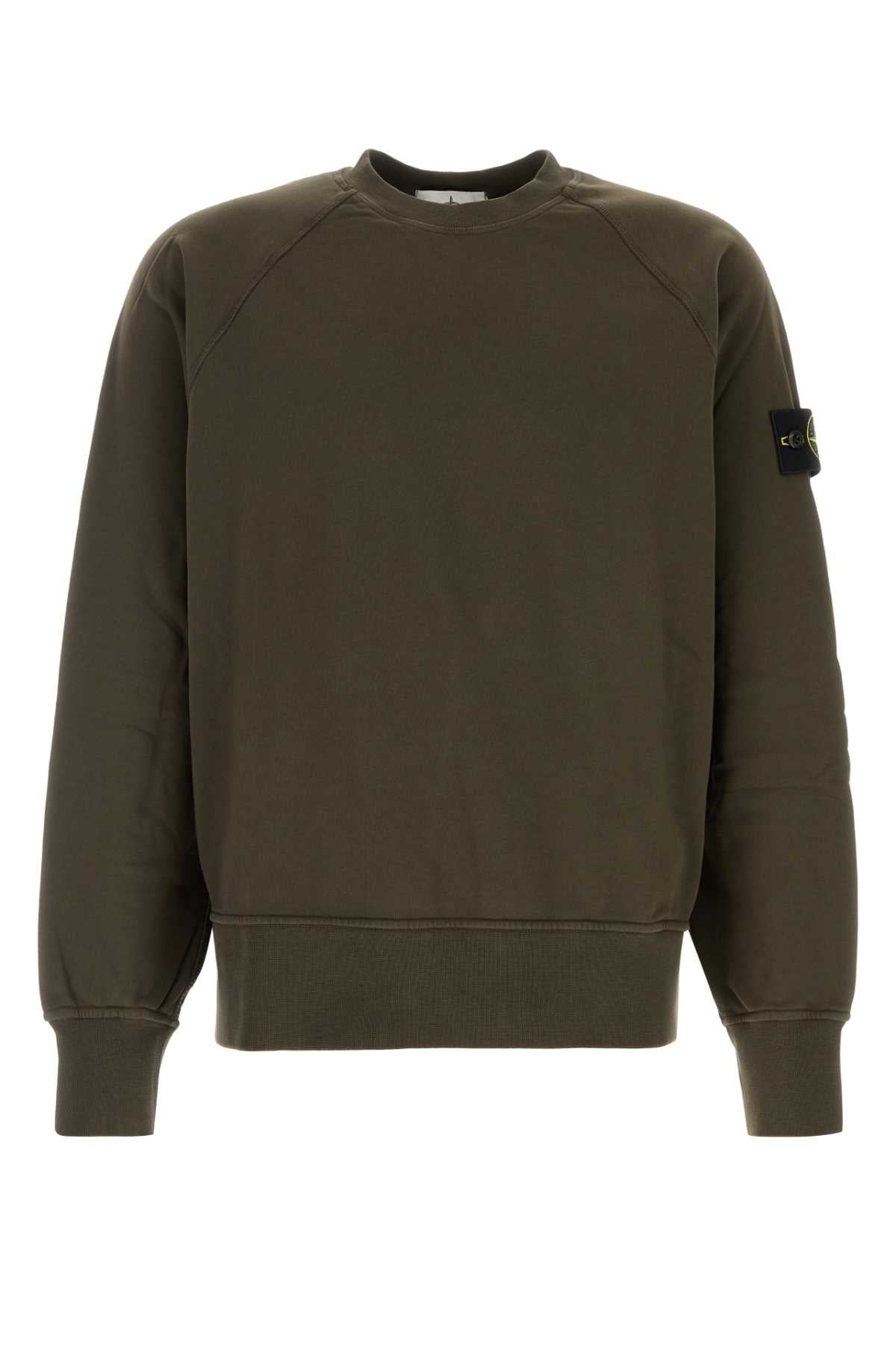 Stone Island Men Khaki Cotton Sweatshirt STONE ISLAND