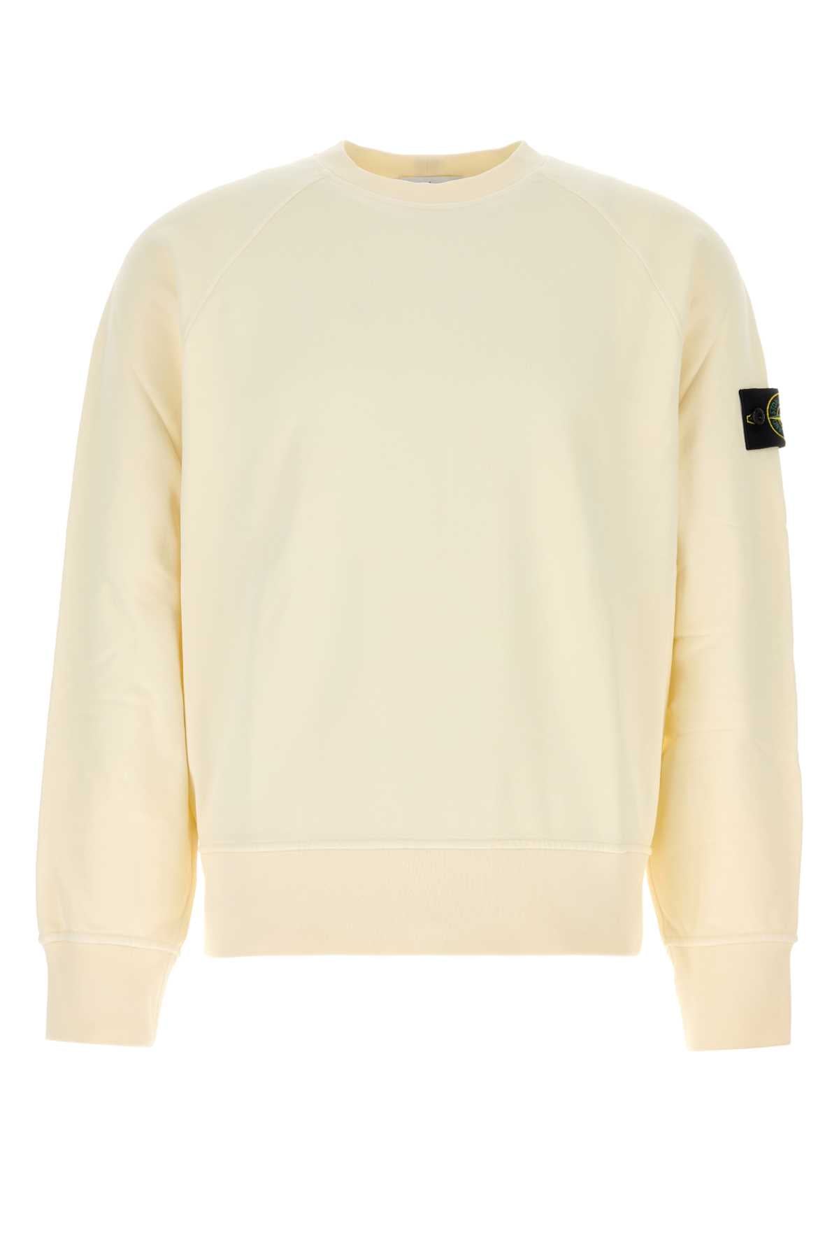 Stone Island Men Ivory Cotton Sweatshirt STONE ISLAND