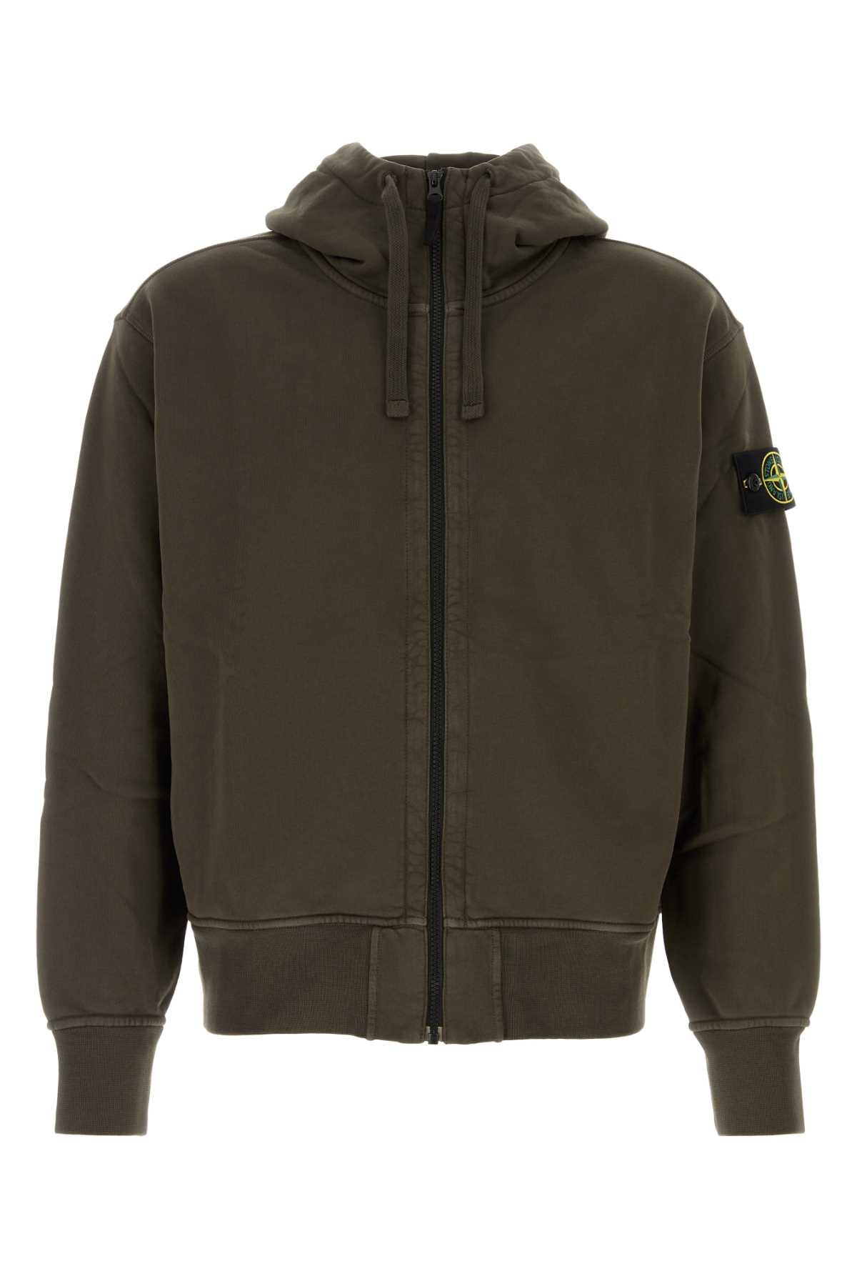 Stone Island Men Brown Cotton Sweatshirt STONE ISLAND