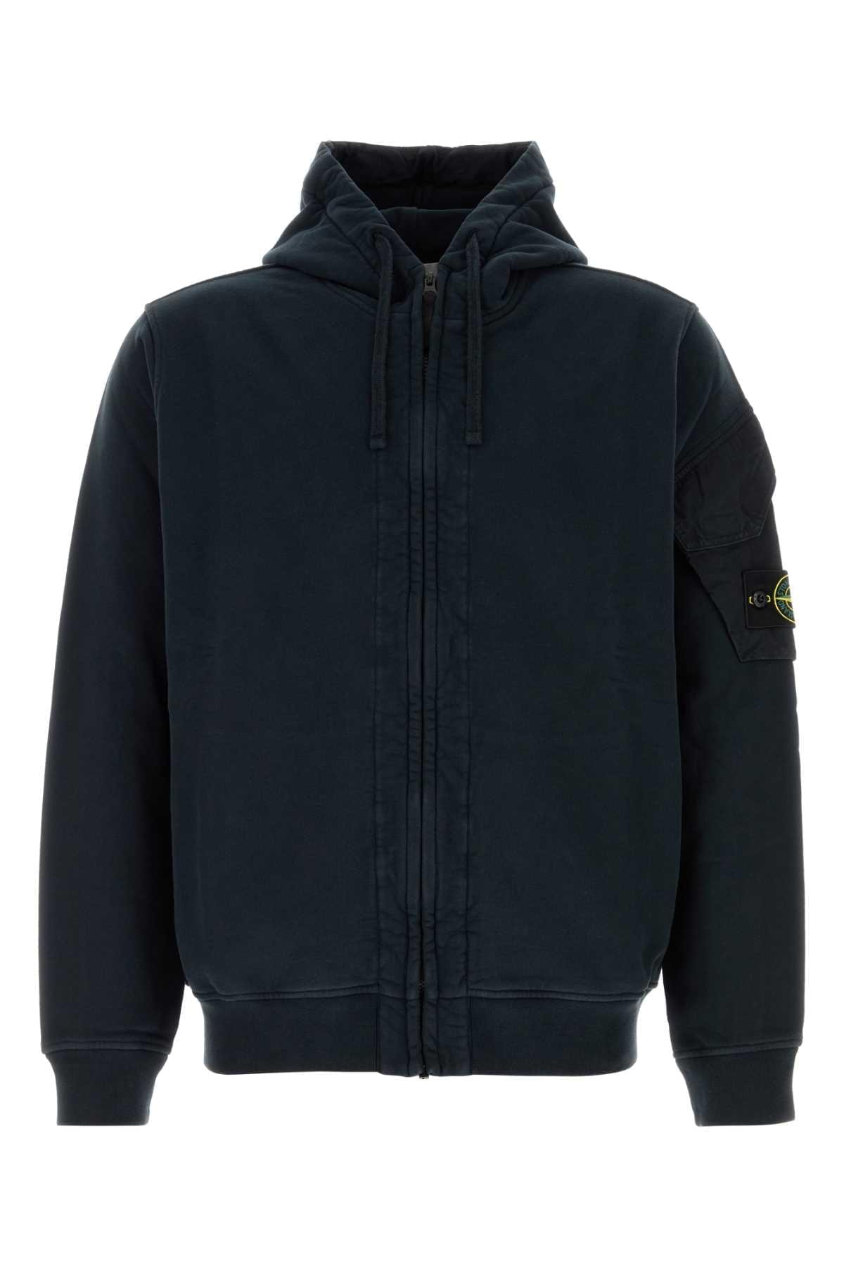 Stone Island Men Midnight Blue Cotton Sweatshirt STONE ISLAND