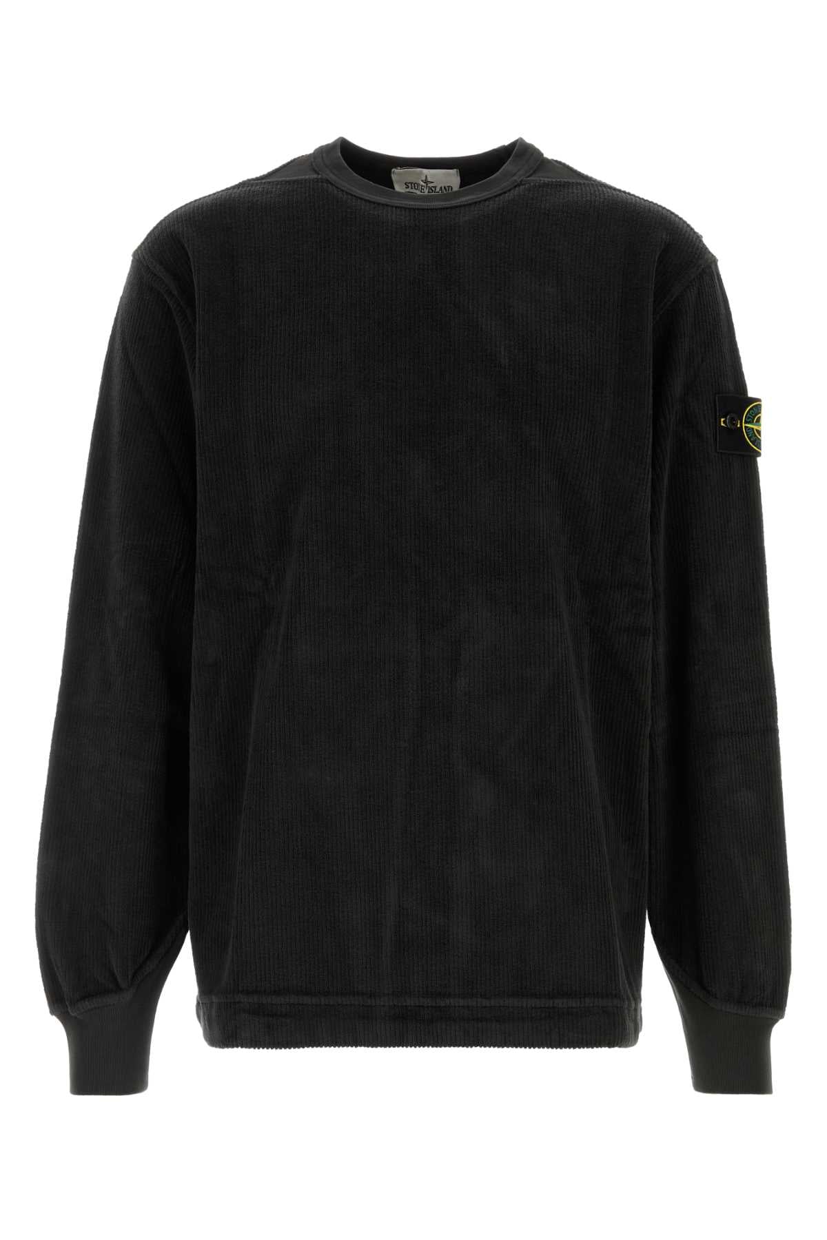 Stone Island Men Charcoal Corduroy Sweatshirt STONE ISLAND
