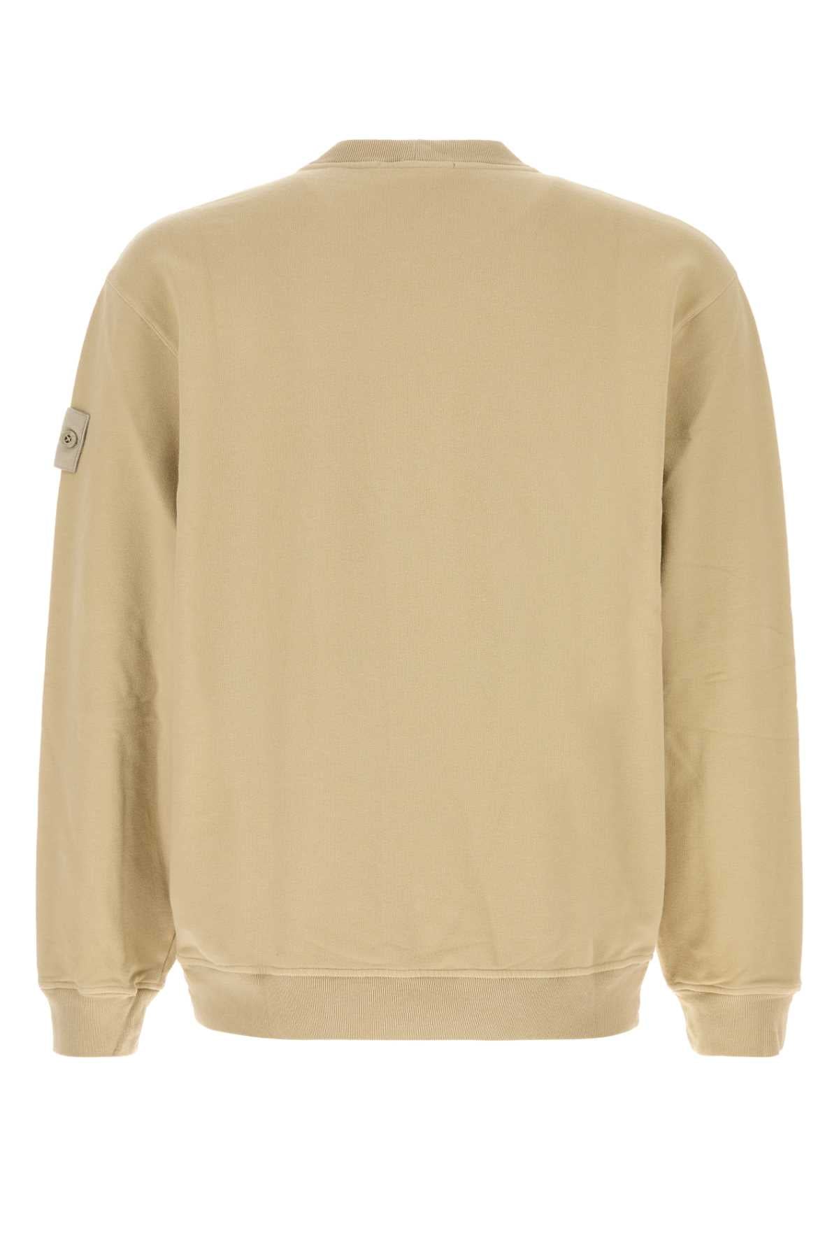 Stone Island Men Beige Stretch Cotton Sweatshirt STONE ISLAND