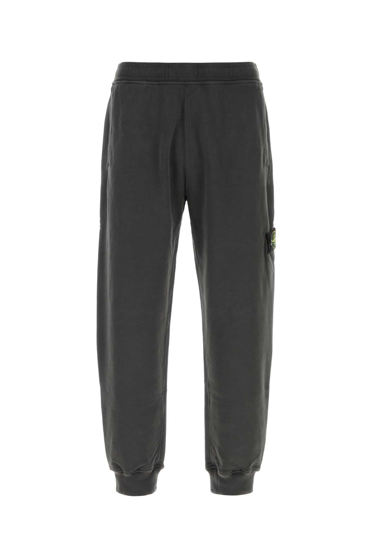 Stone Island Men Charcoal Cotton Joggers STONE ISLAND