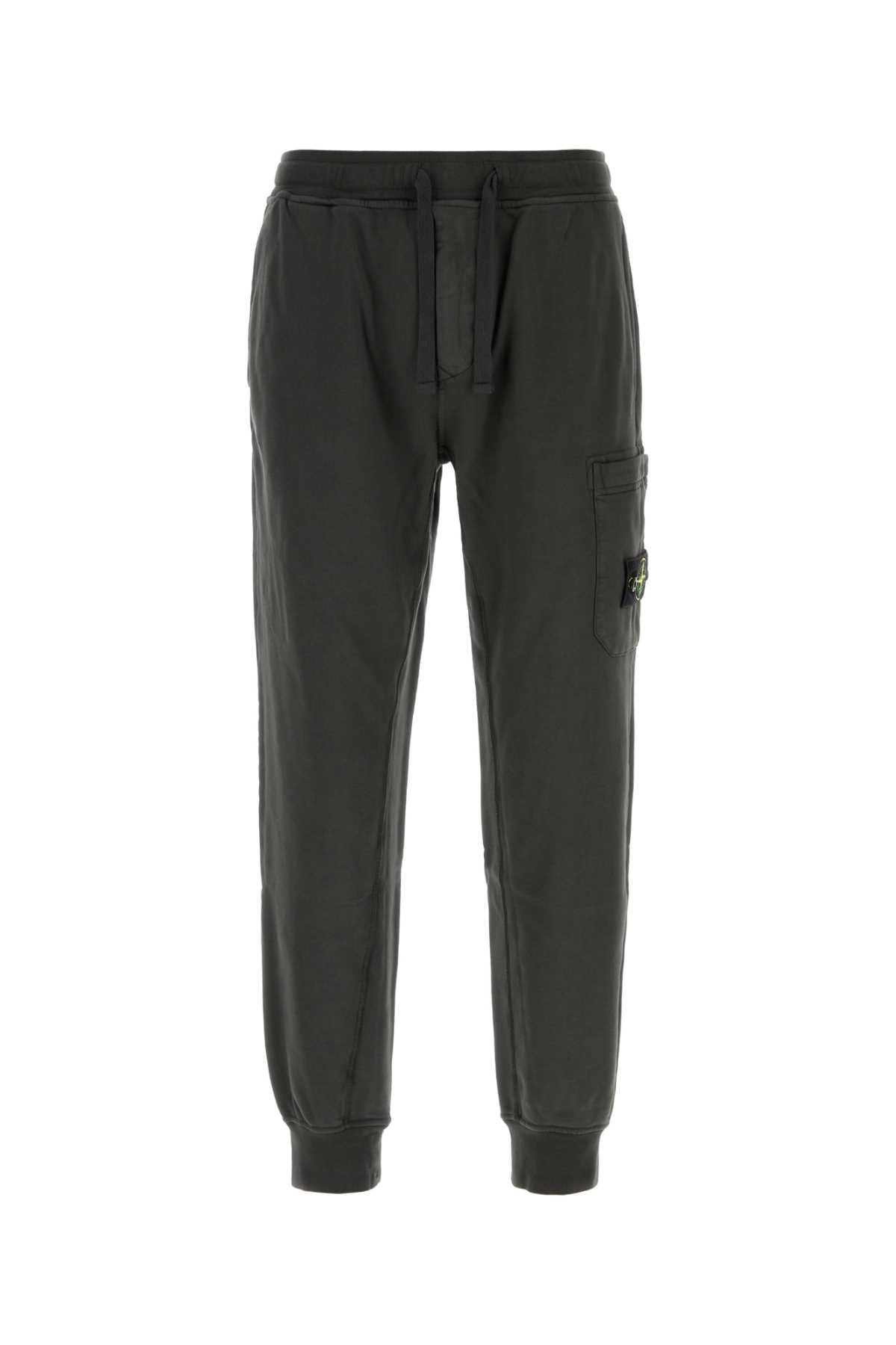 Stone Island Men Charcoal Cotton Joggers STONE ISLAND