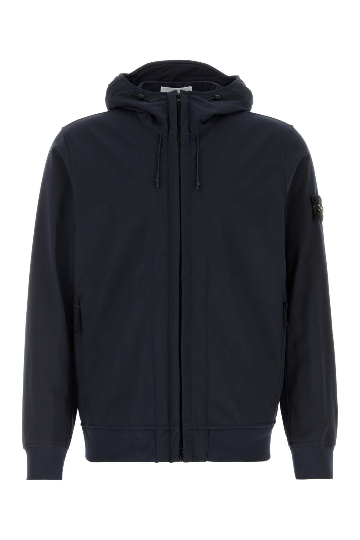 Stone Island Men Navy Blue Stretch Polyester Jacket STONE ISLAND