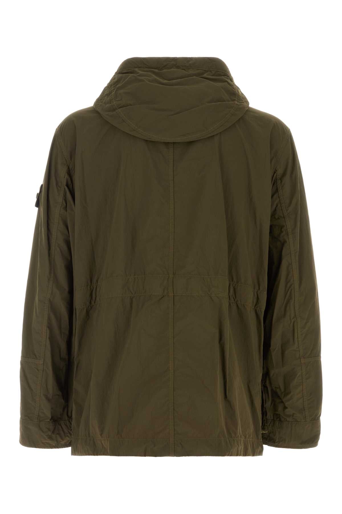 Stone Island Men Olive Green Nylon Parka STONE ISLAND