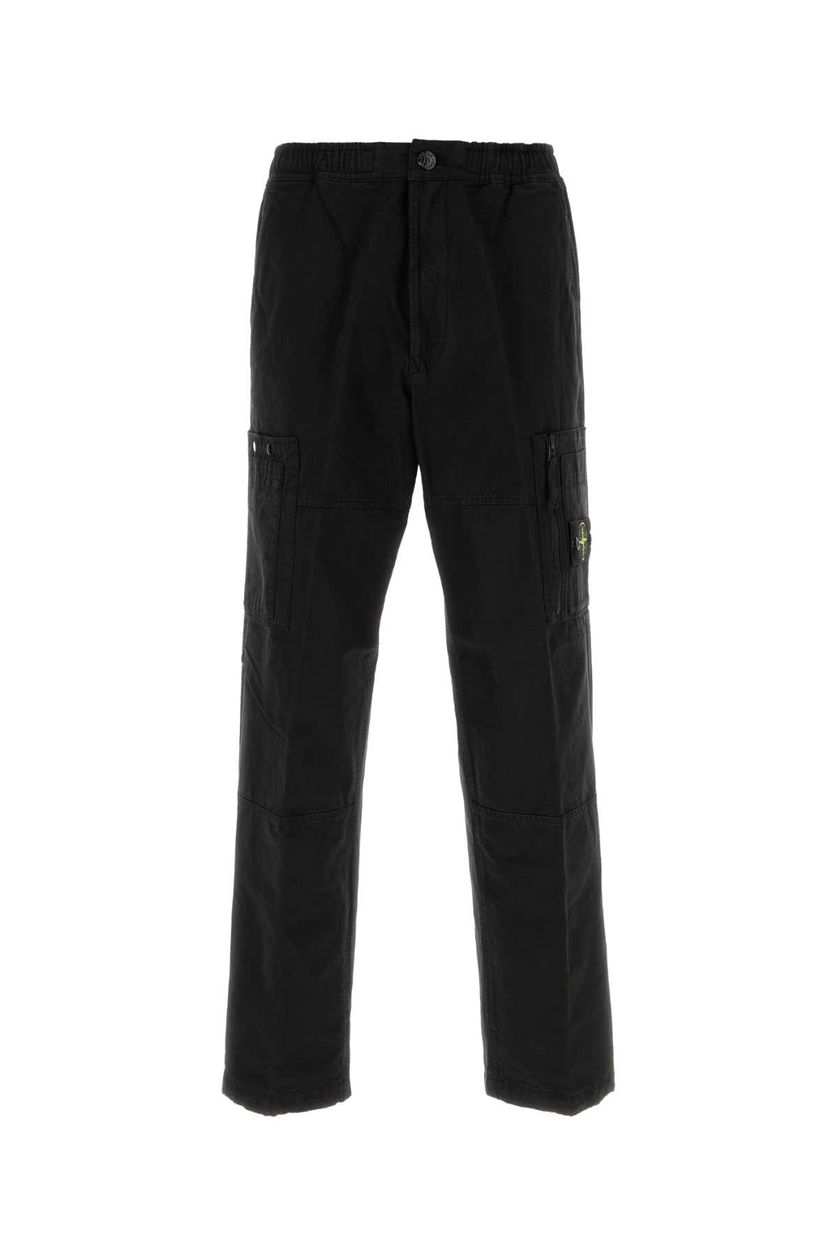Stone Island Men Black Cotton Cargo Pant STONE ISLAND