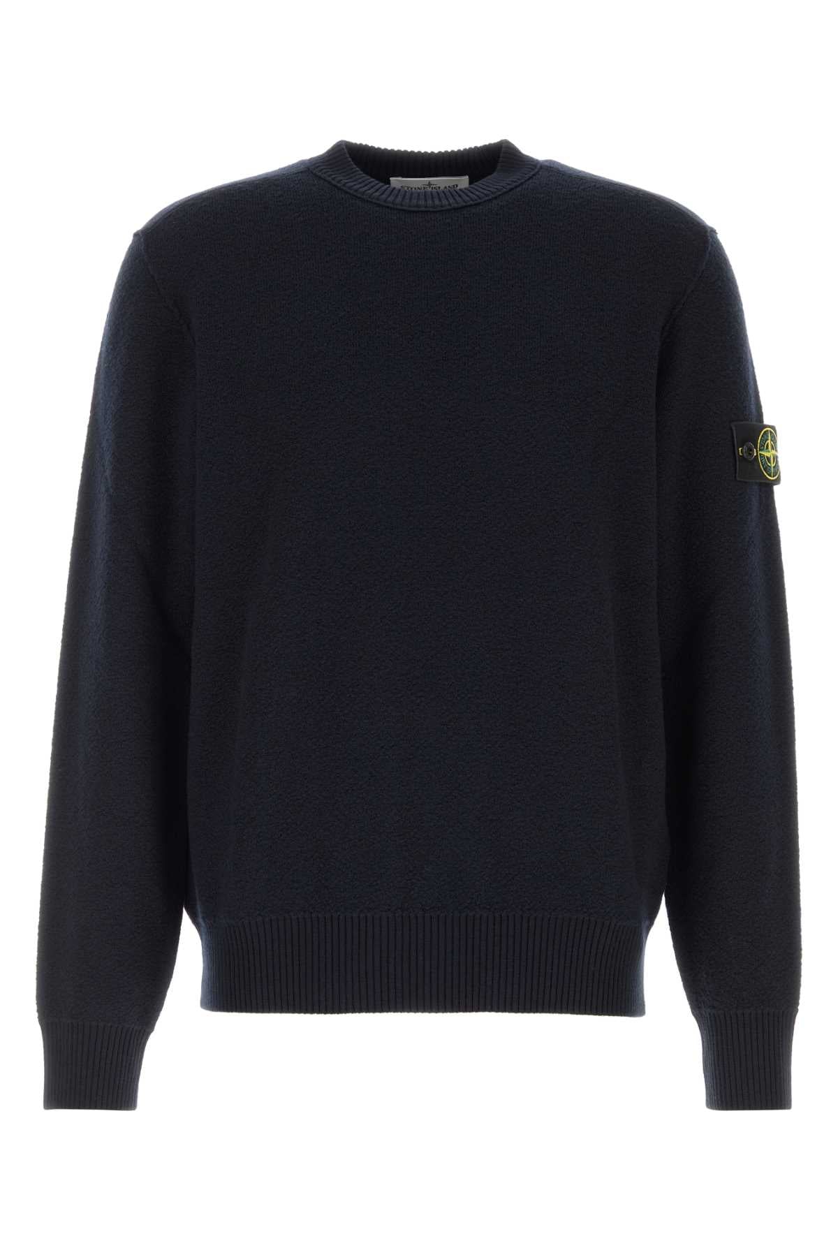 Stone Island Men Midnight Blue Wool Sweater STONE ISLAND