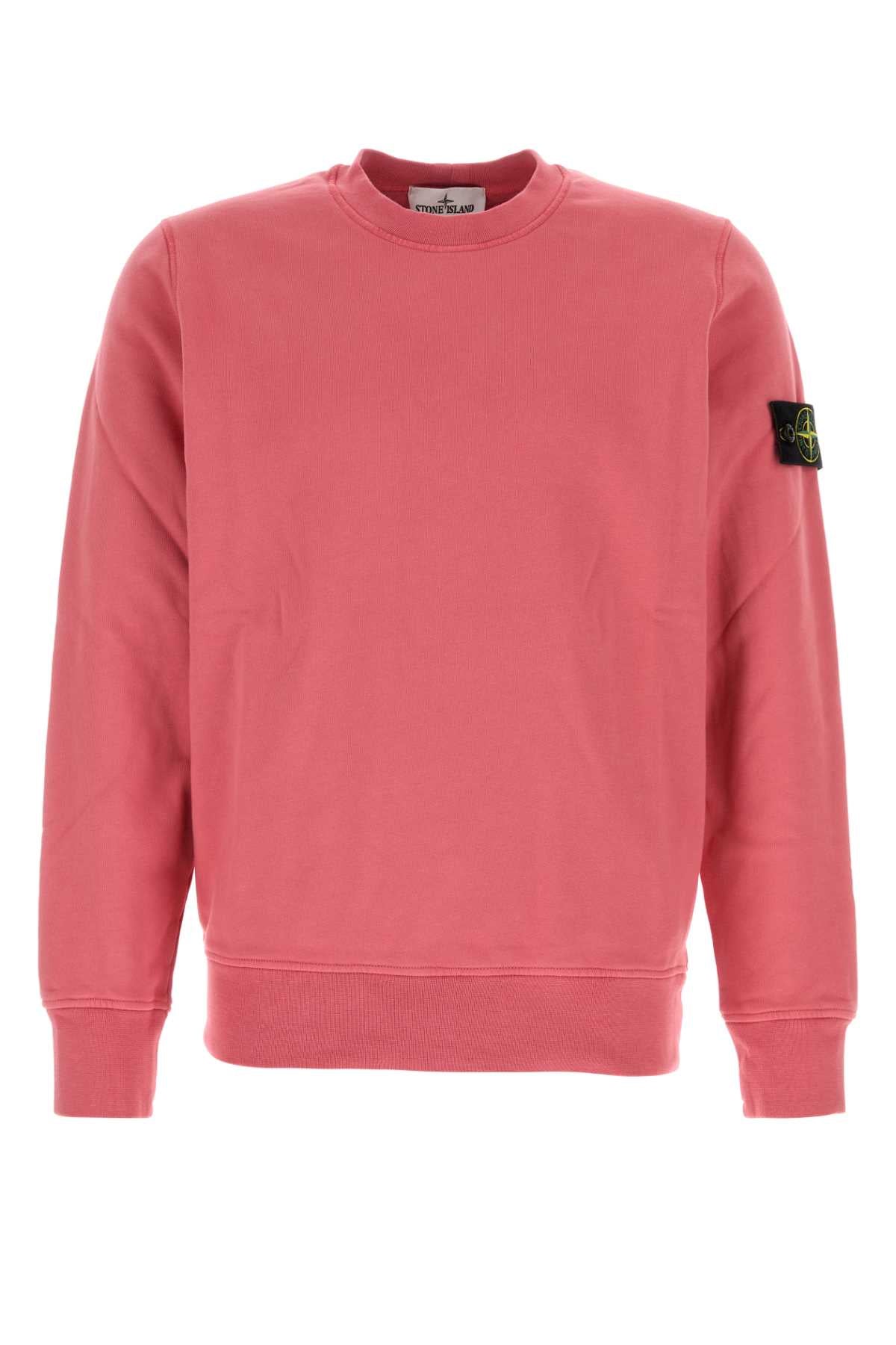 Stone Island Men Pink Cotton Sweatshirt STONE ISLAND