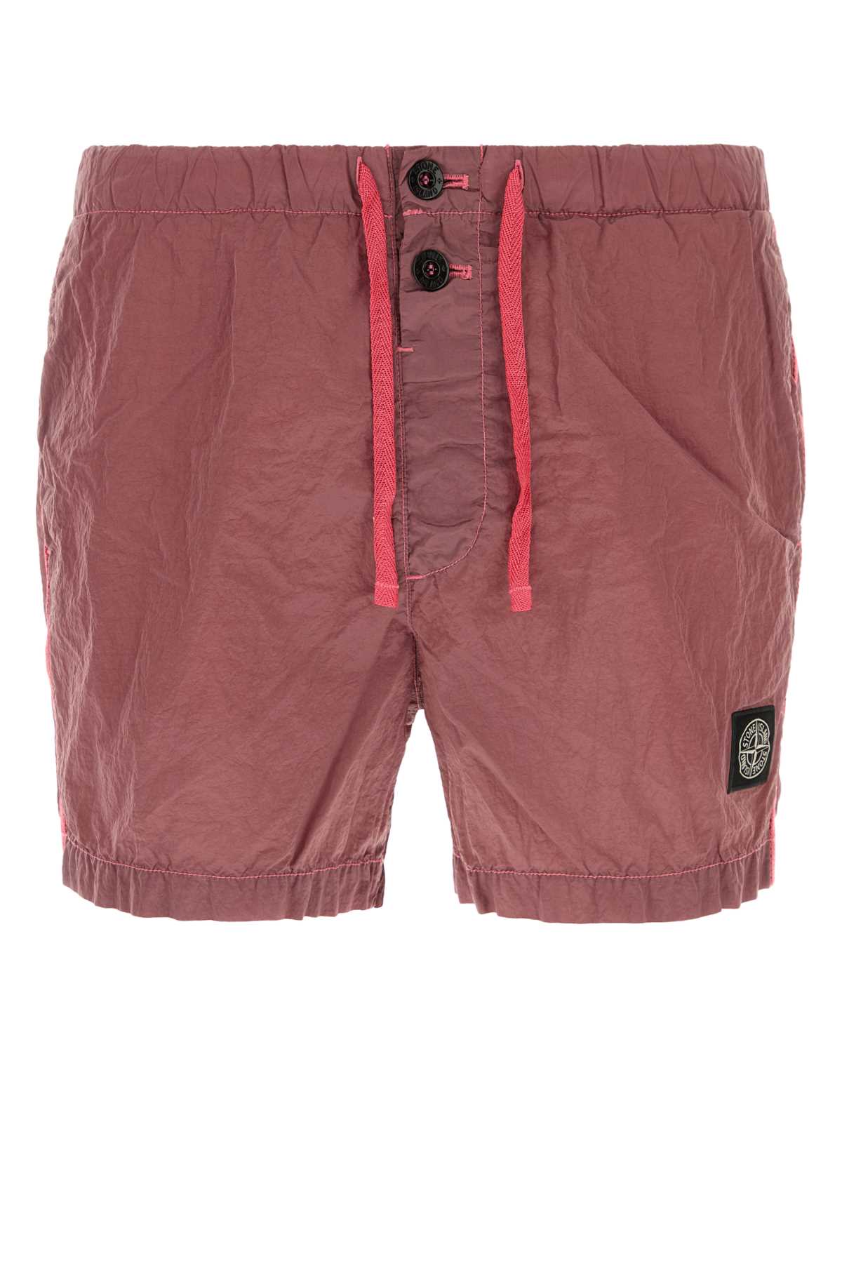 Stone Island Men Dark Pink Nylon Swimming Shorts STONE ISLAND
