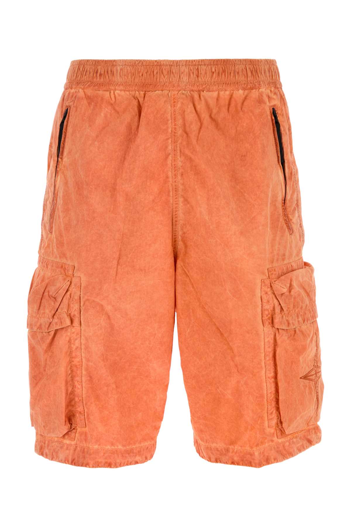 Stone Island Men Orange Nylon Bermuda Shorts STONE ISLAND