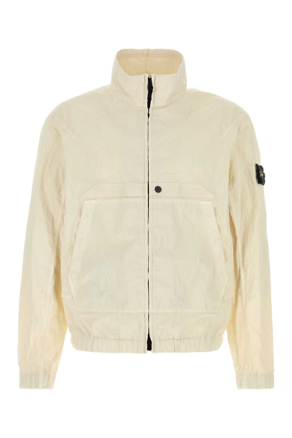 Stone Island Men Ivory Nylon Jacket STONE ISLAND