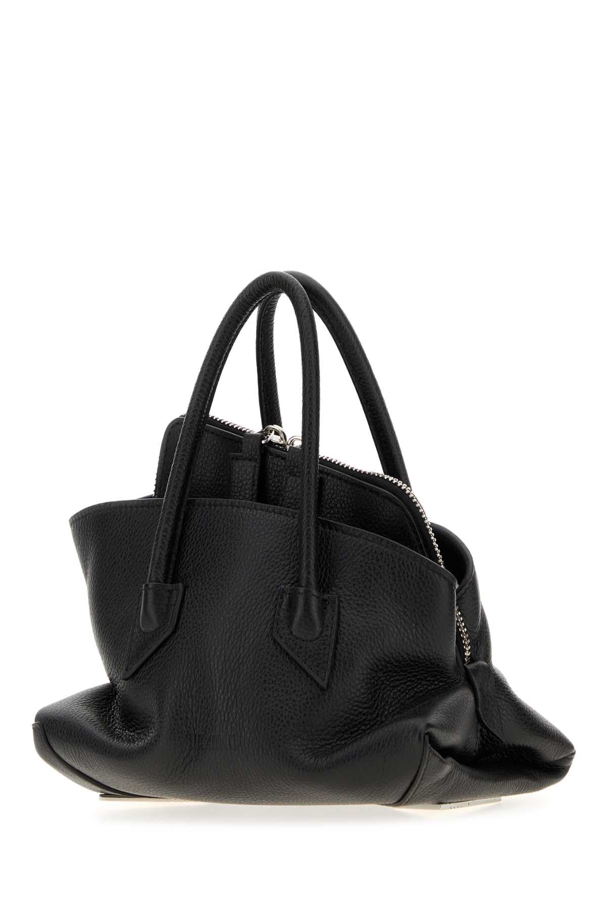 The Attico Women Black Leather Mini La Passeggiata Handbag THE ATTICO