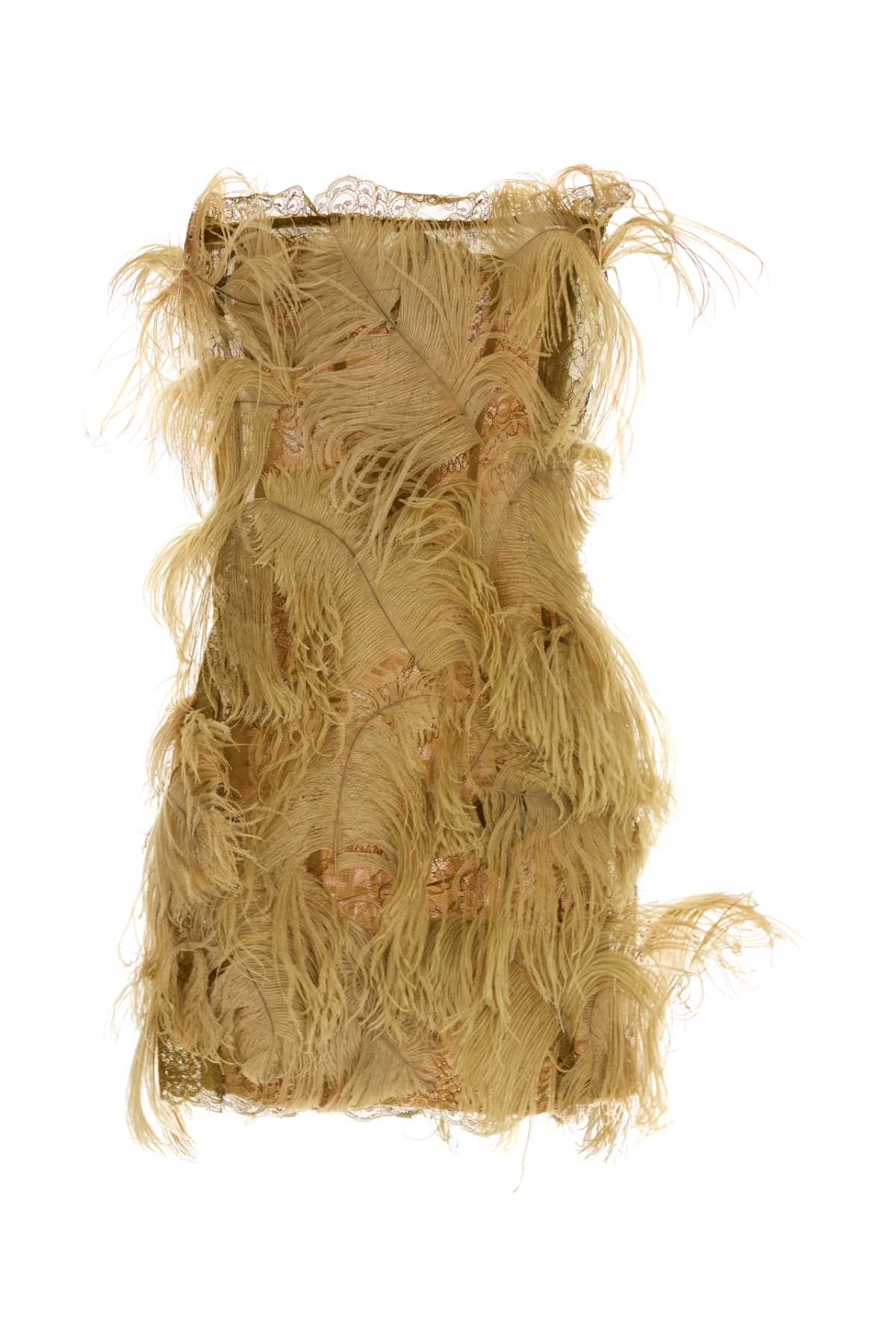 The Attico Women Olive Green Lace And Mesh Min Dress THE ATTICO