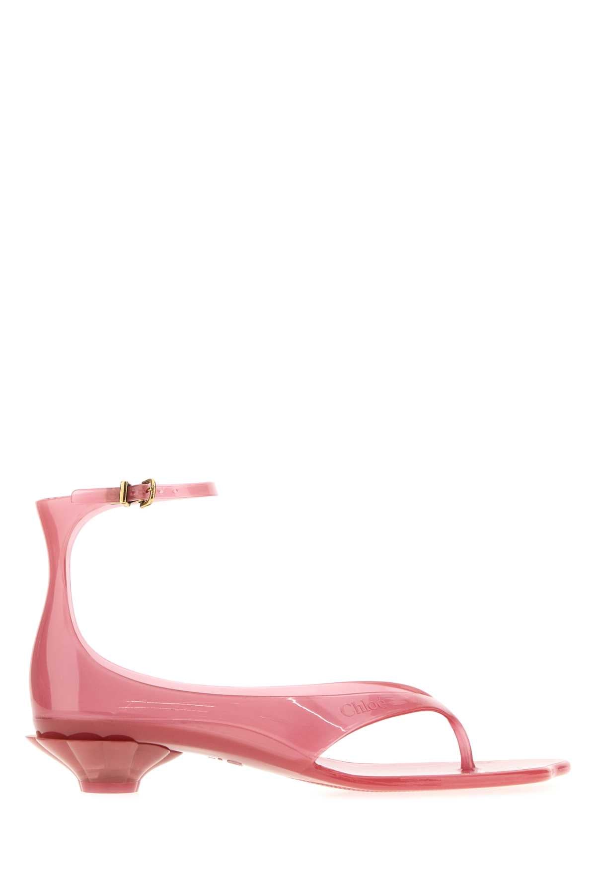 Chloe Women Dark Pink Tpu Chloe Jelly Thong Sandals CHLOE