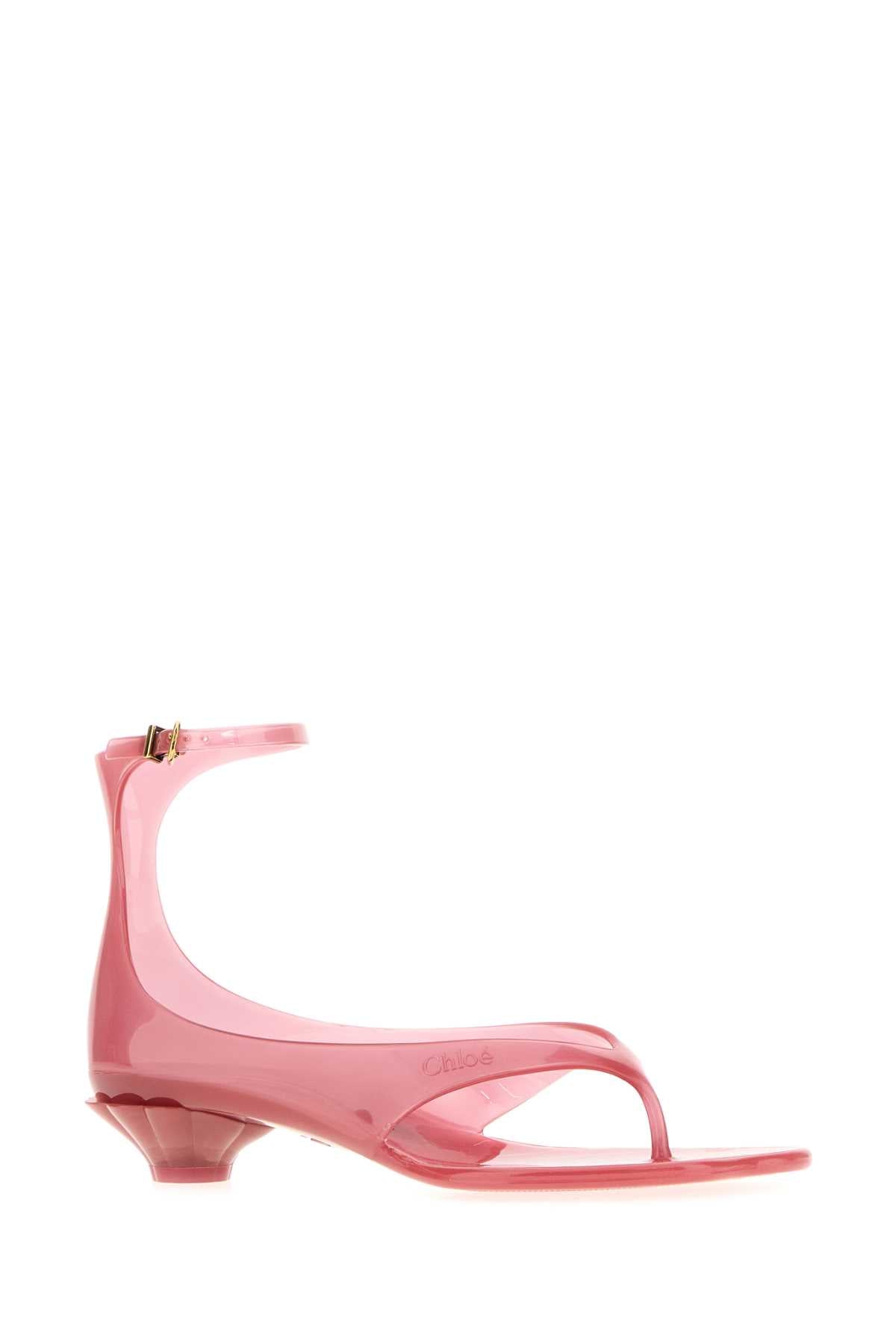 Chloe Women Dark Pink Tpu Chloe Jelly Thong Sandals CHLOE