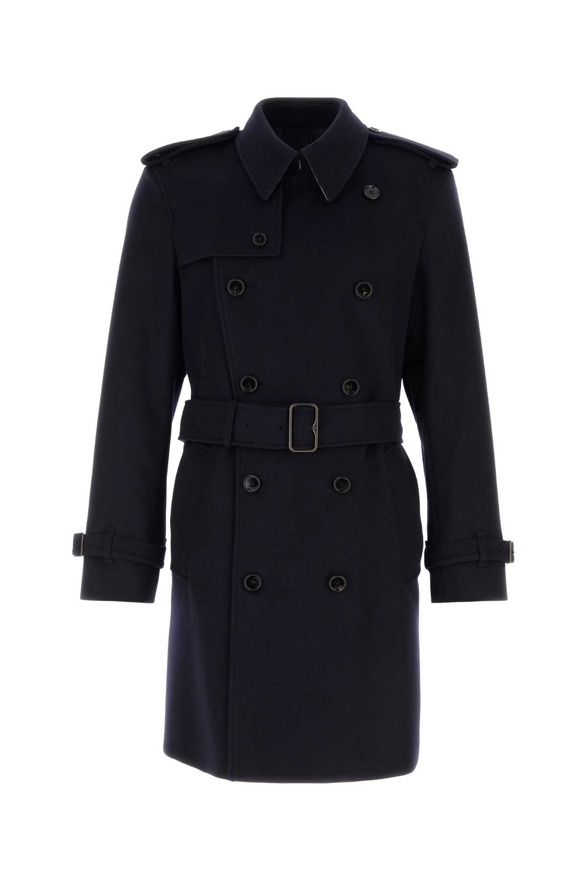 Burberry Men Midnight Blue Cashmere Coat BURBERRY