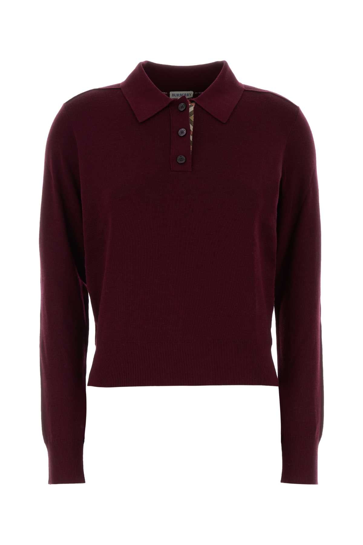 Burberry Women Grape Wool Polo Shirt BURBERRY