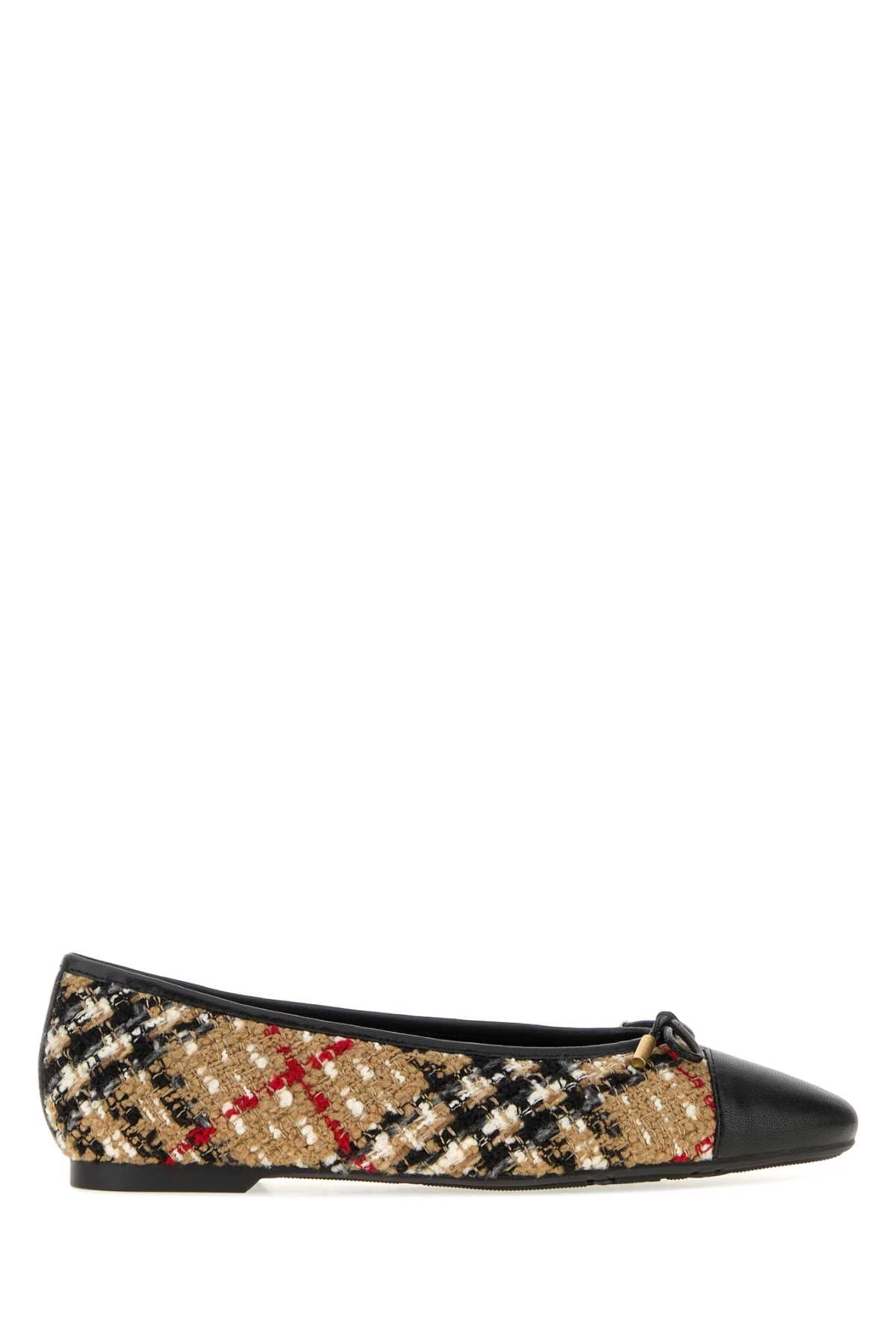 Burberry Women Embroidered Tweed Ballerinas BURBERRY