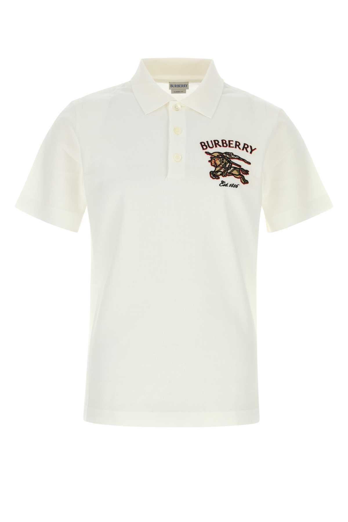 Burberry Men White Piquet Polo Shirt BURBERRY
