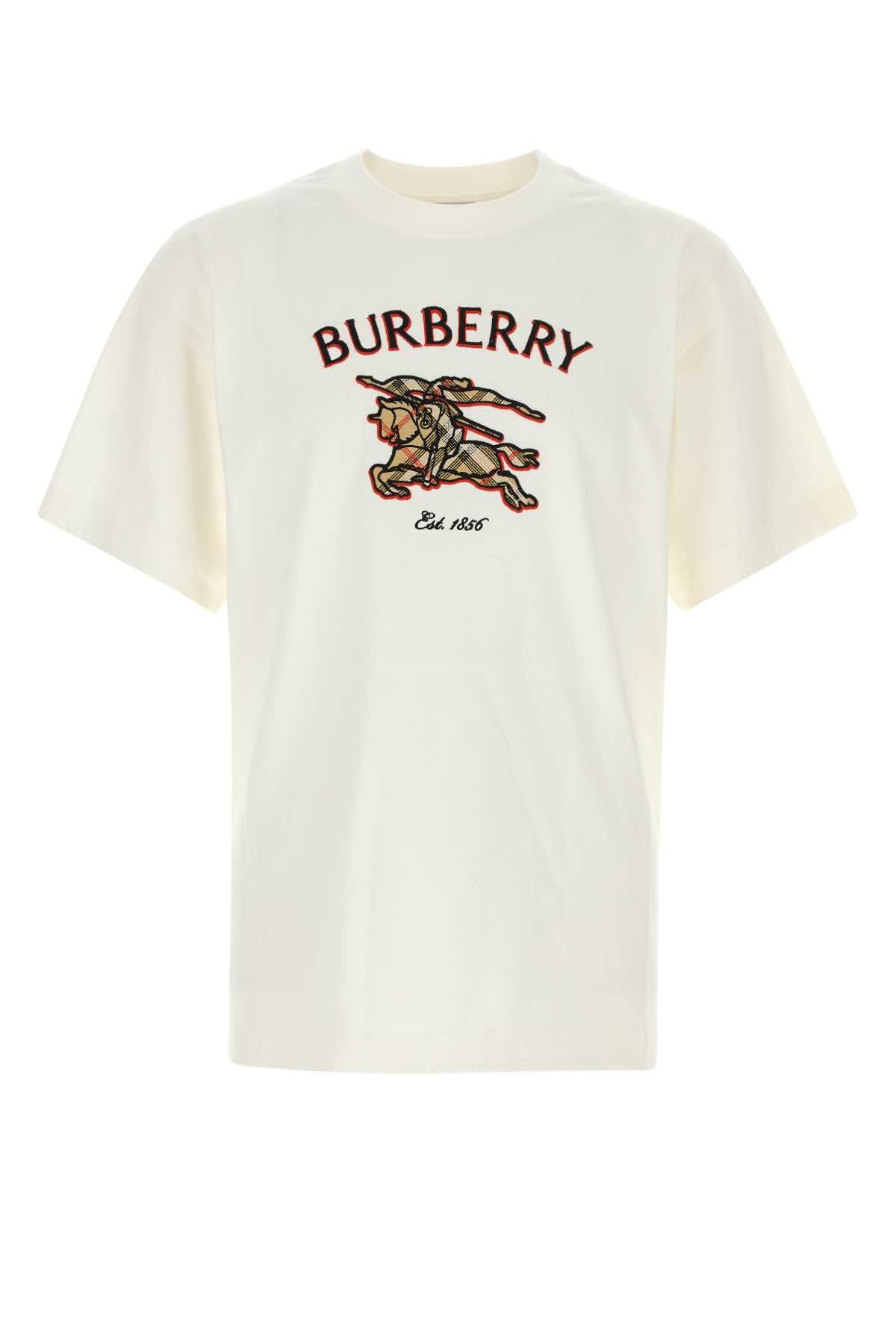 Burberry Men White Cotton T-Shirt BURBERRY
