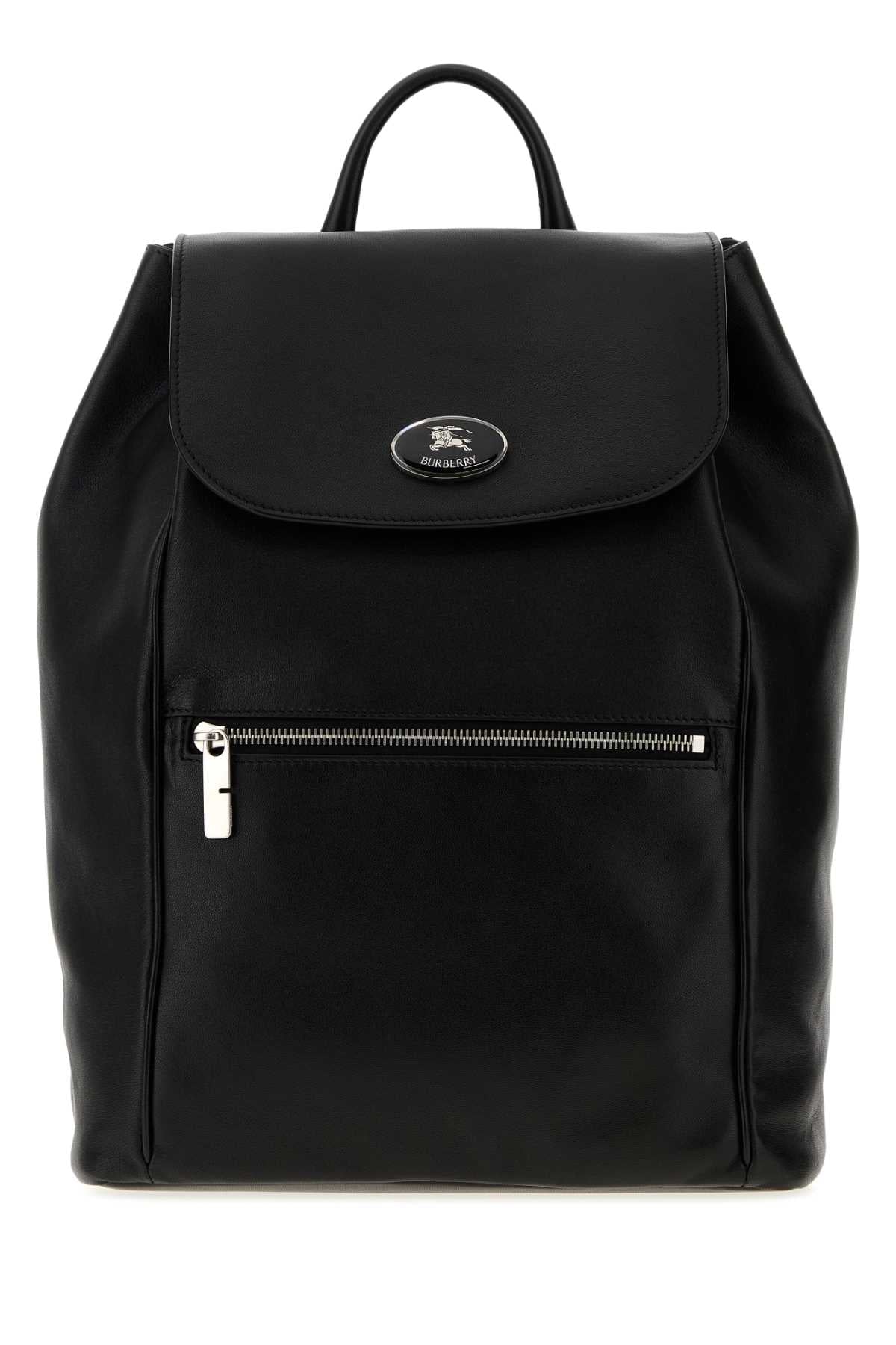Burberry Men Black Nappa Leather Knight Stamp Backpack BURBERRY