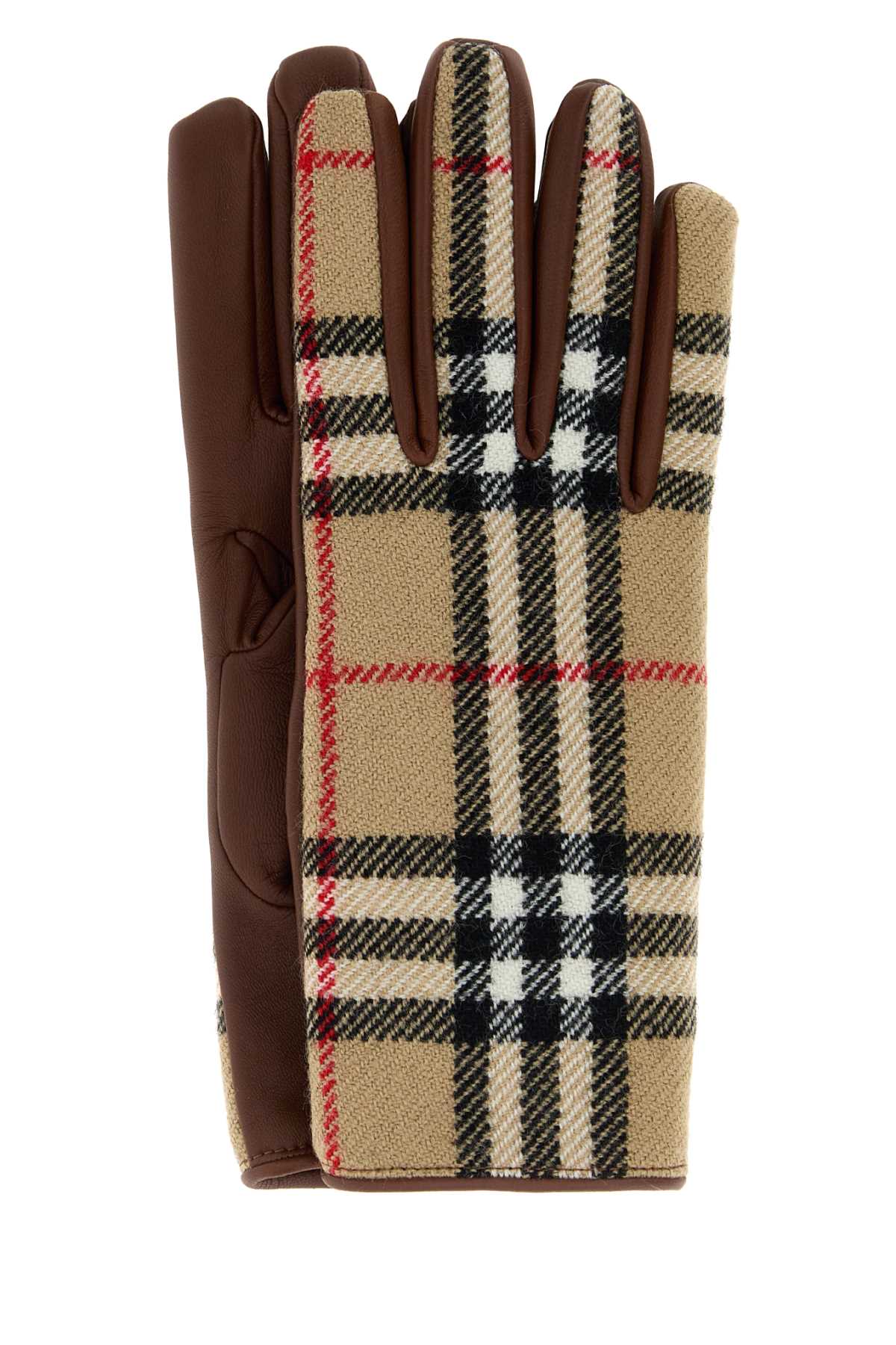 Burberry Unisex Multicolor Wool And Leather Gloves BURBERRY